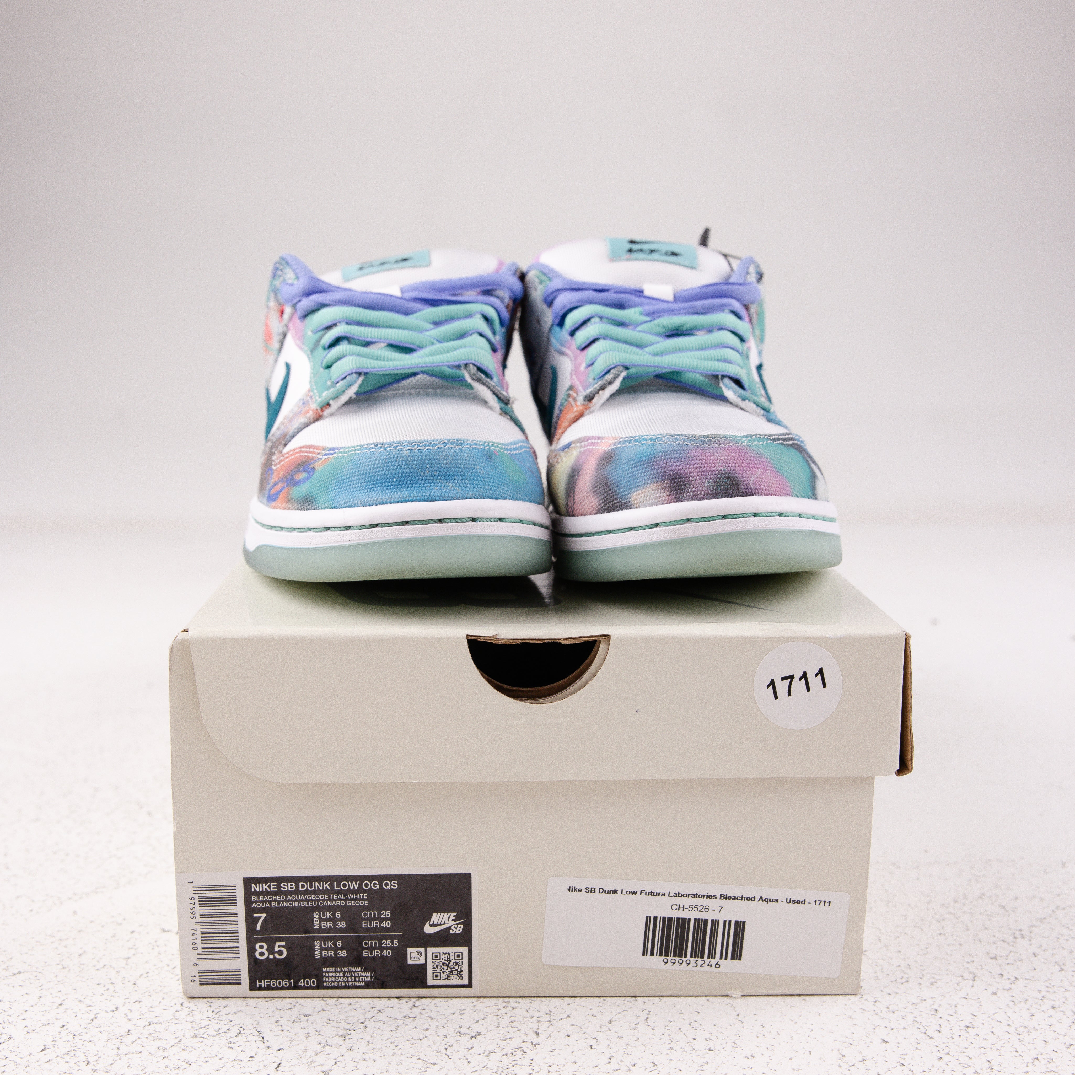 Nike SB Dunk Low Futura Laboratories Bleached Aqua - Used - 1711