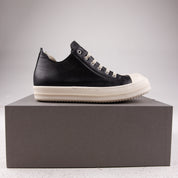 Rick Owens Concordians Low Sneaks Full Grain Cow Leather Black Milk - Used - 1700