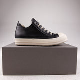 Rick Owens Concordians Low Sneaks Full Grain Cow Leather Black Milk - Used - 1700