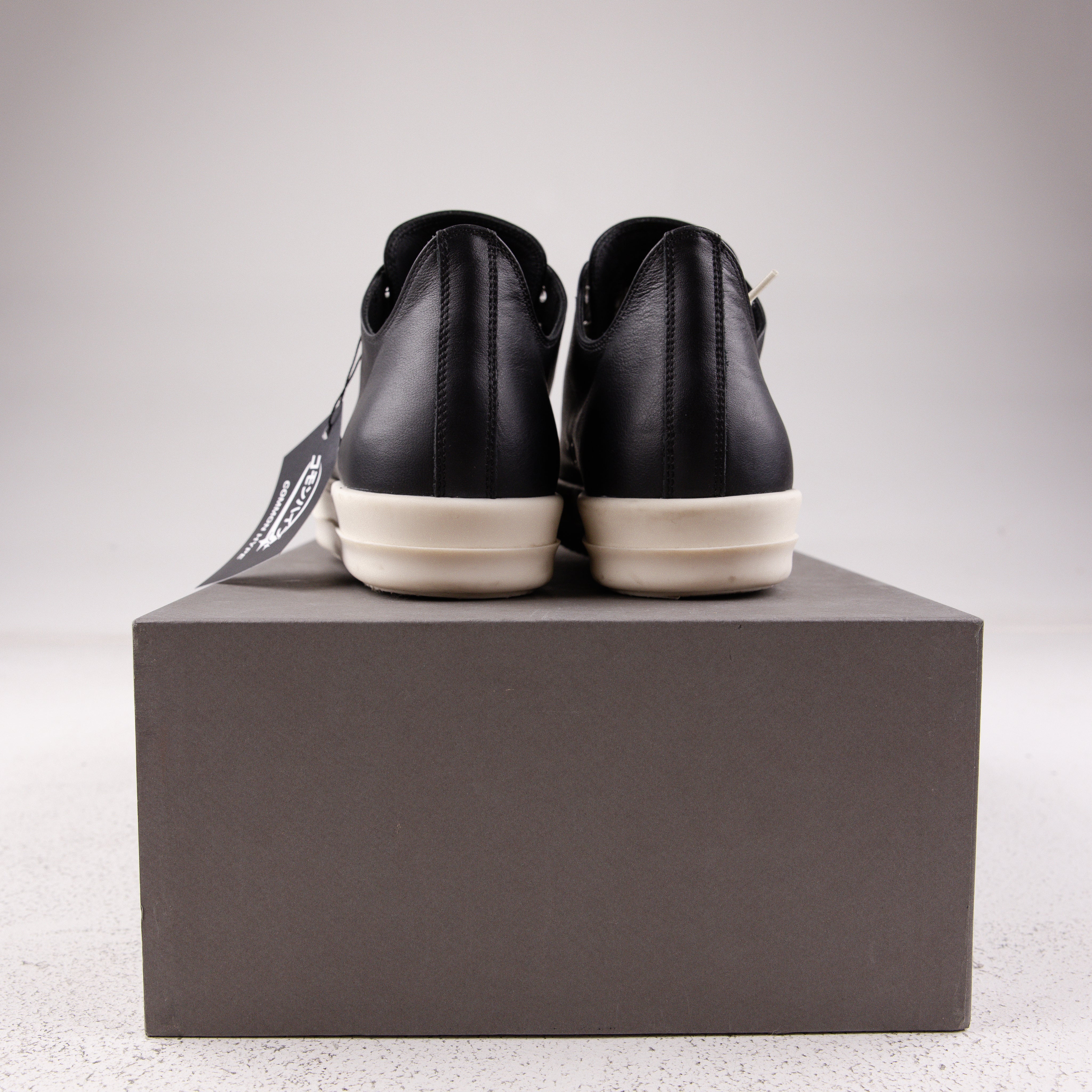 Rick Owens Concordians Low Sneaks Full Grain Cow Leather Black Milk - Used - 1700