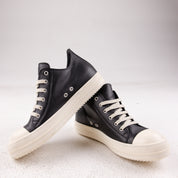 Rick Owens Concordians Low Sneaks Full Grain Cow Leather Black Milk - Used - 1700