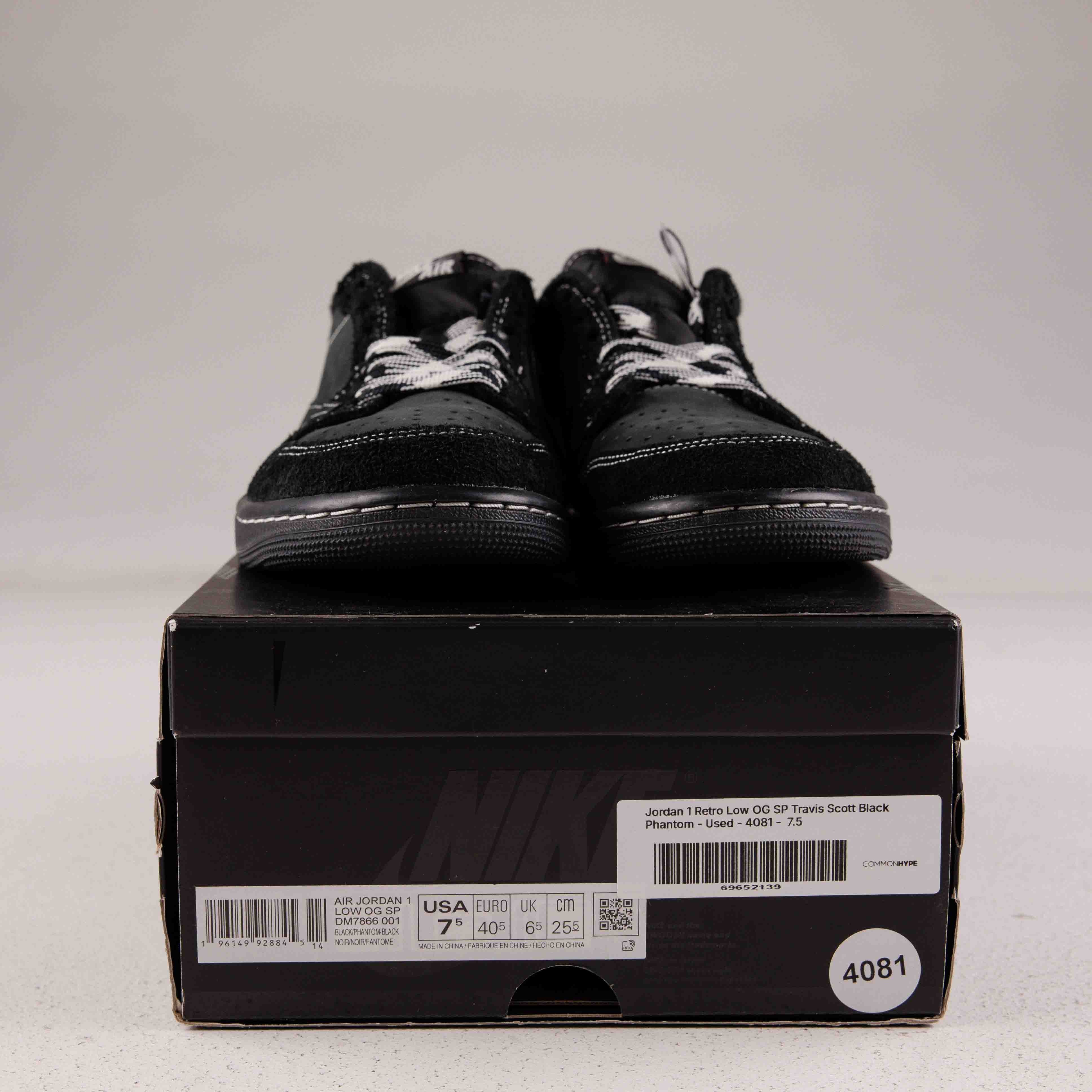 Jordan 1 Retro Low OG SP Travis Scott Black Phantom - Used - 4081