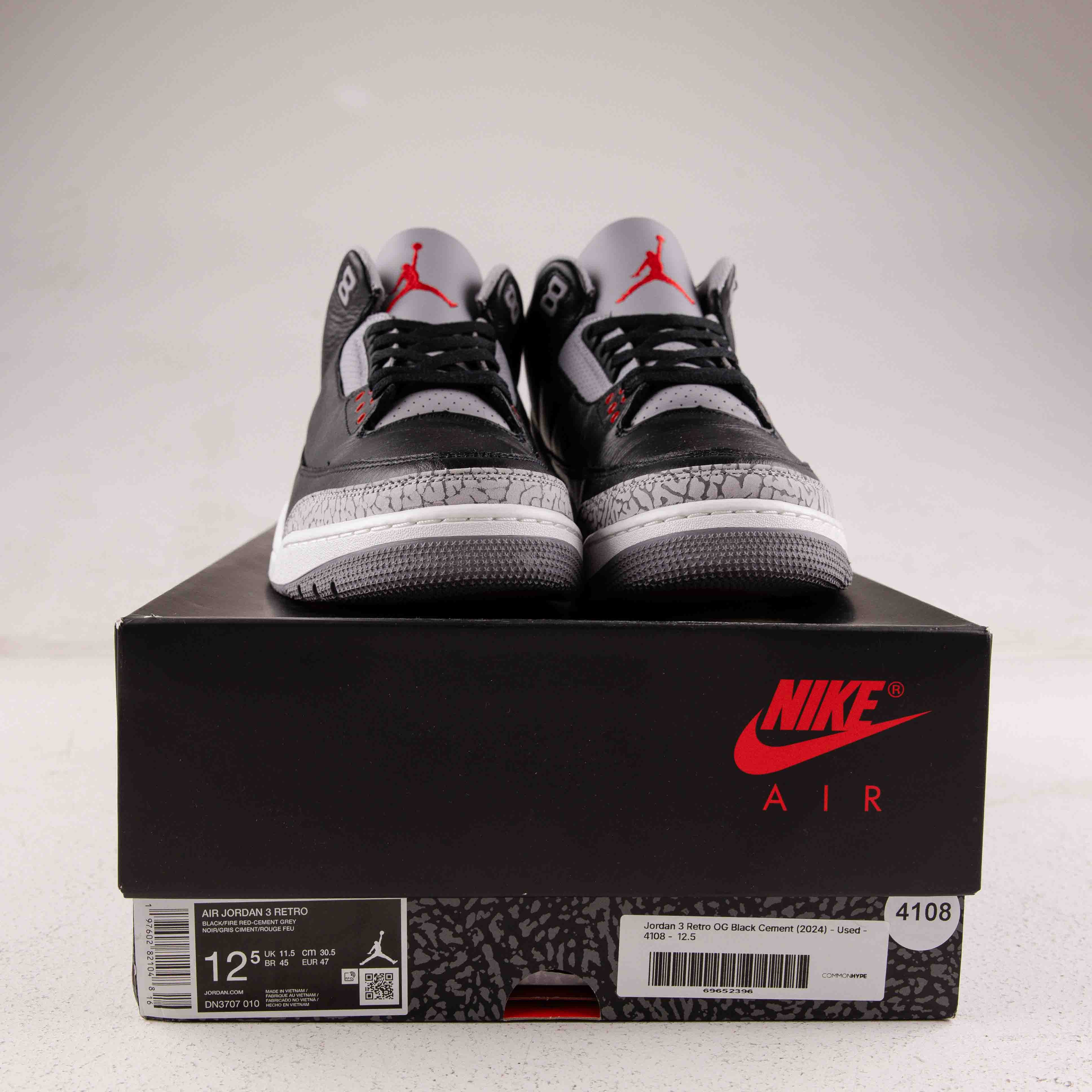 Jordan 3 Retro OG Black Cement (2024) - Used - 4108 - Common Hype