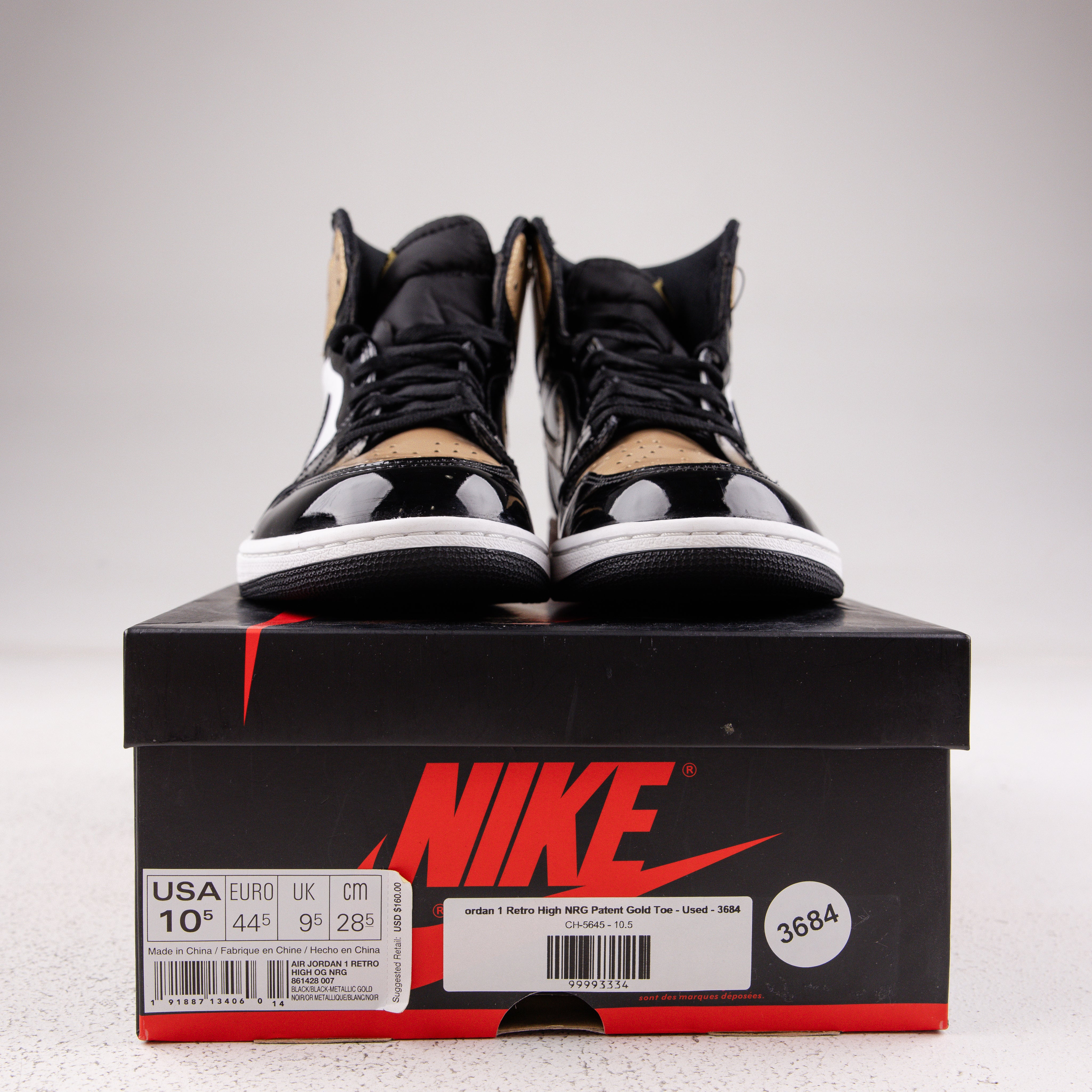 Jordan 1 Retro High NRG Patent Gold Toe - Used - 3684