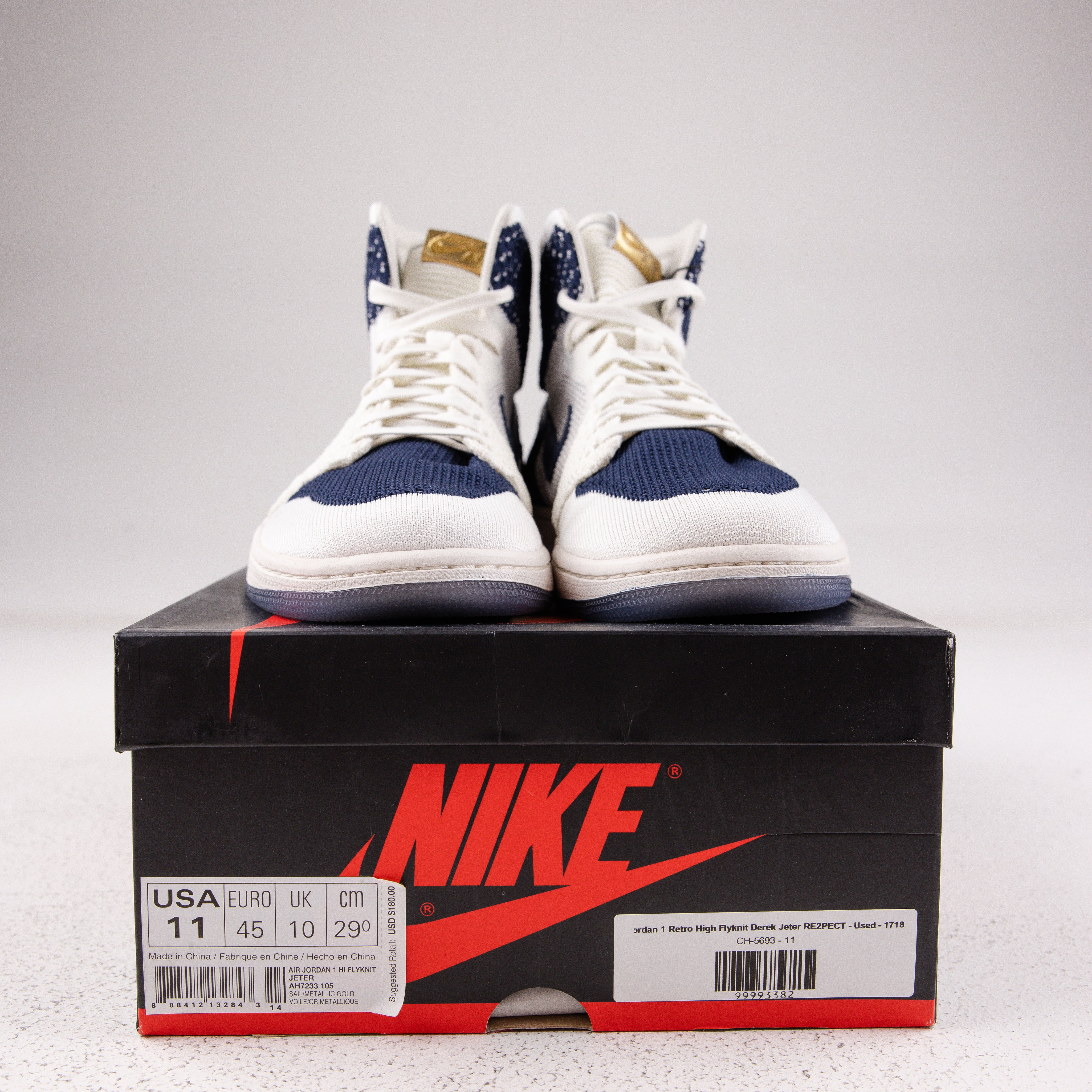 Jordan 1 Retro High Flyknit Derek Jeter RE2PECT - Used - 1718