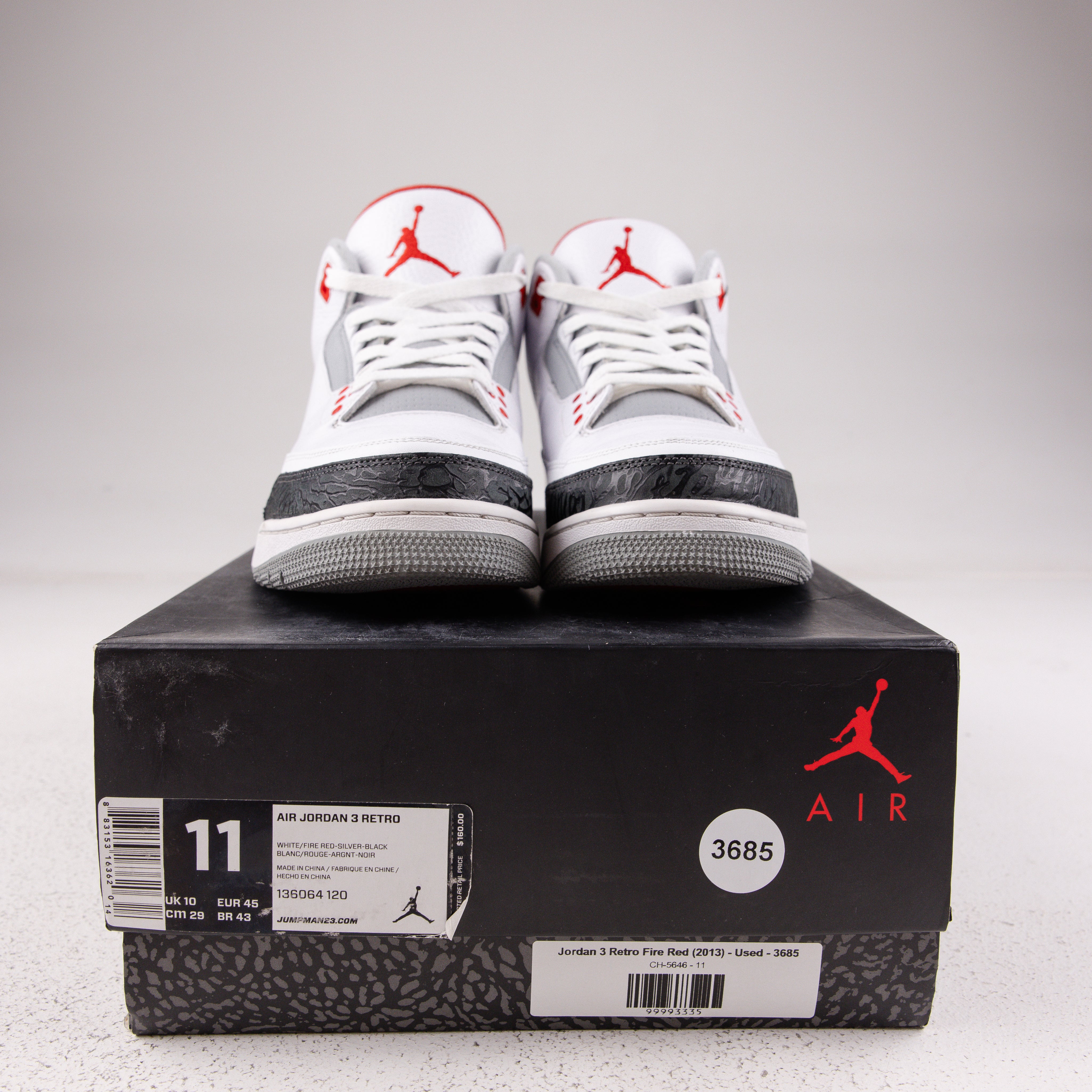 Jordan 3 Retro Fire Red (2013) - Used - 3685