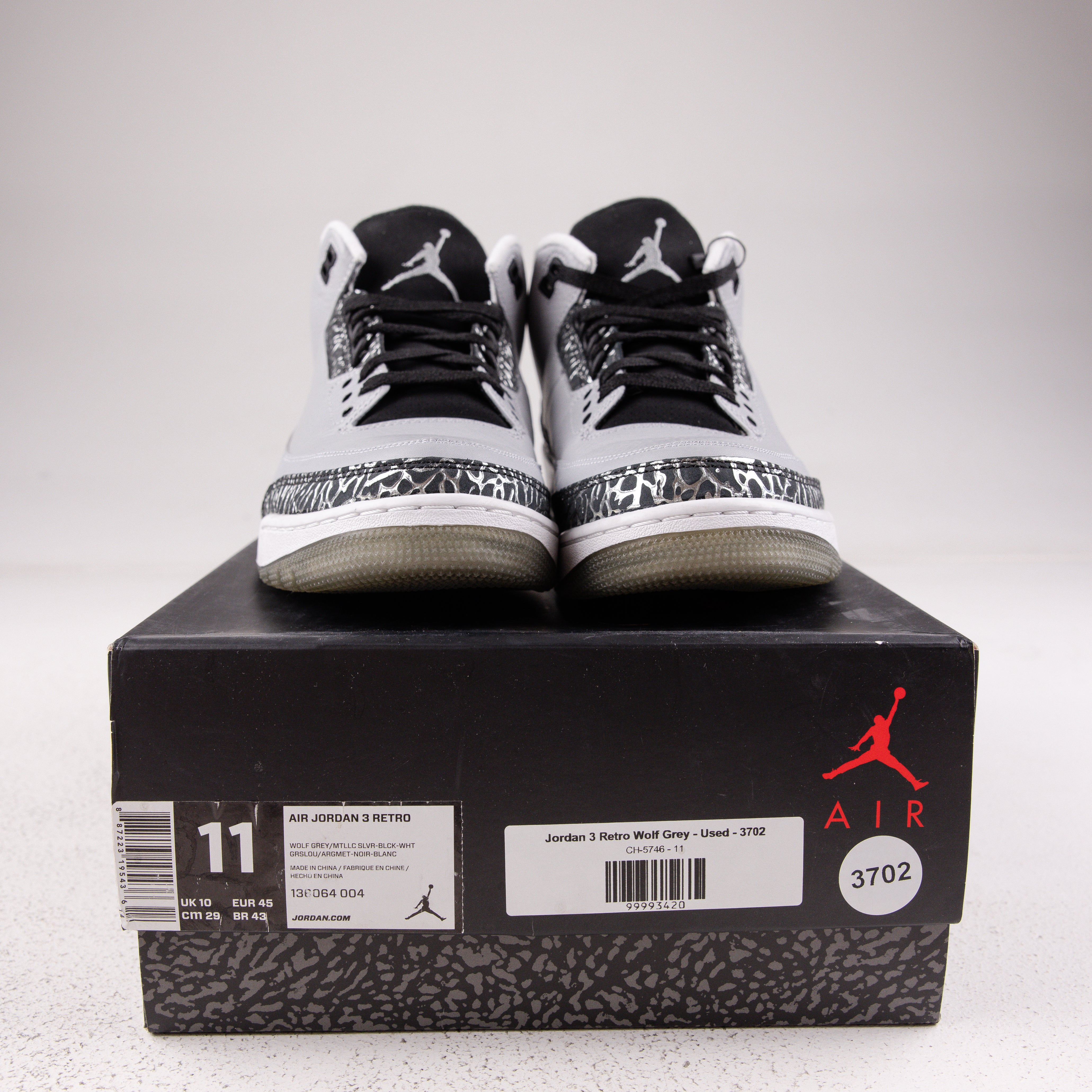 Jordan 3 Retro Wolf Grey - Used - 3702 – Common Hype