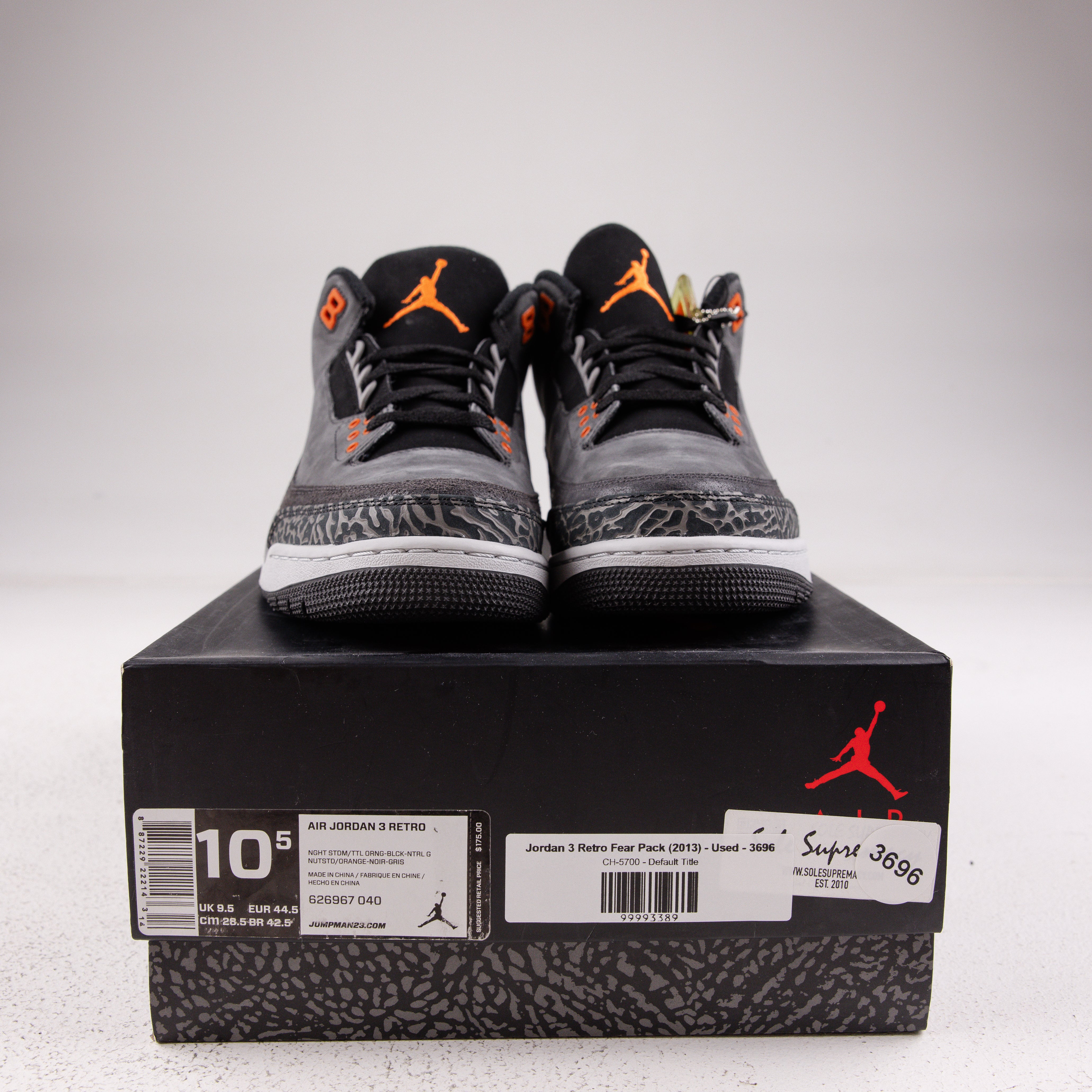 Jordan 3 Retro Fear Pack (2013) - Used - 3696 – Common Hype