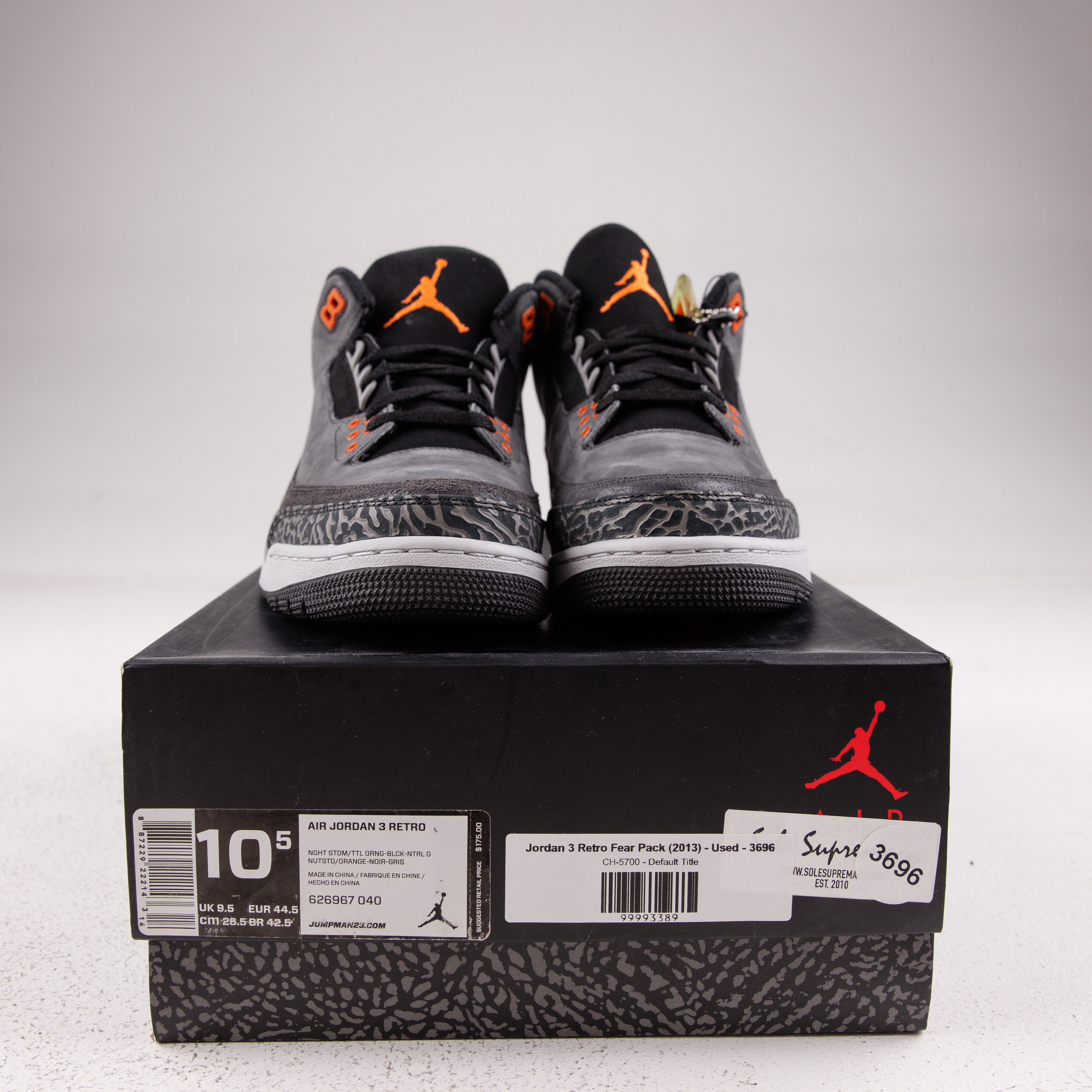 Jordan 3 Retro Fear Pack (2013) - Used - 3696