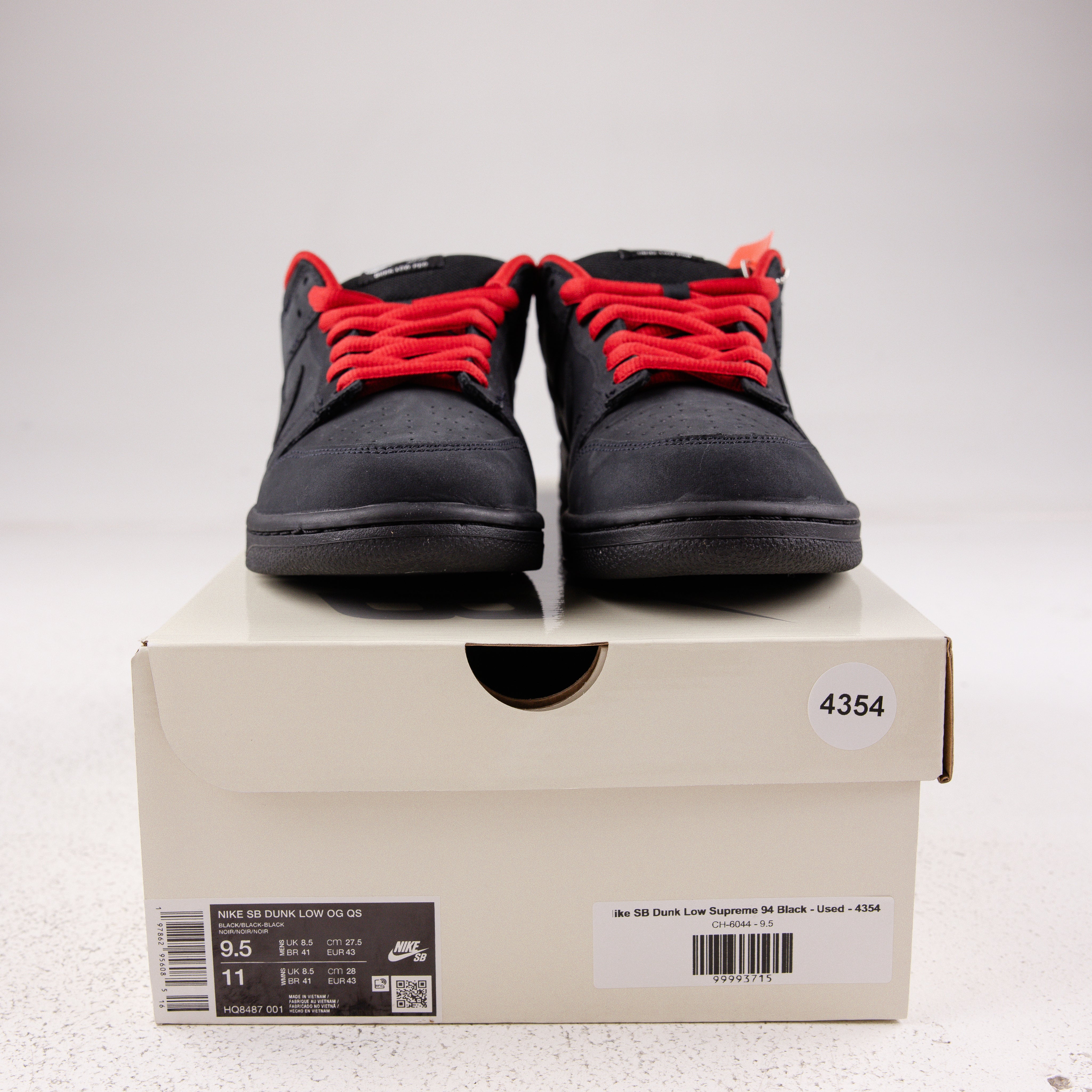 Nike SB Dunk Low Supreme 94 Black - Used - 4354