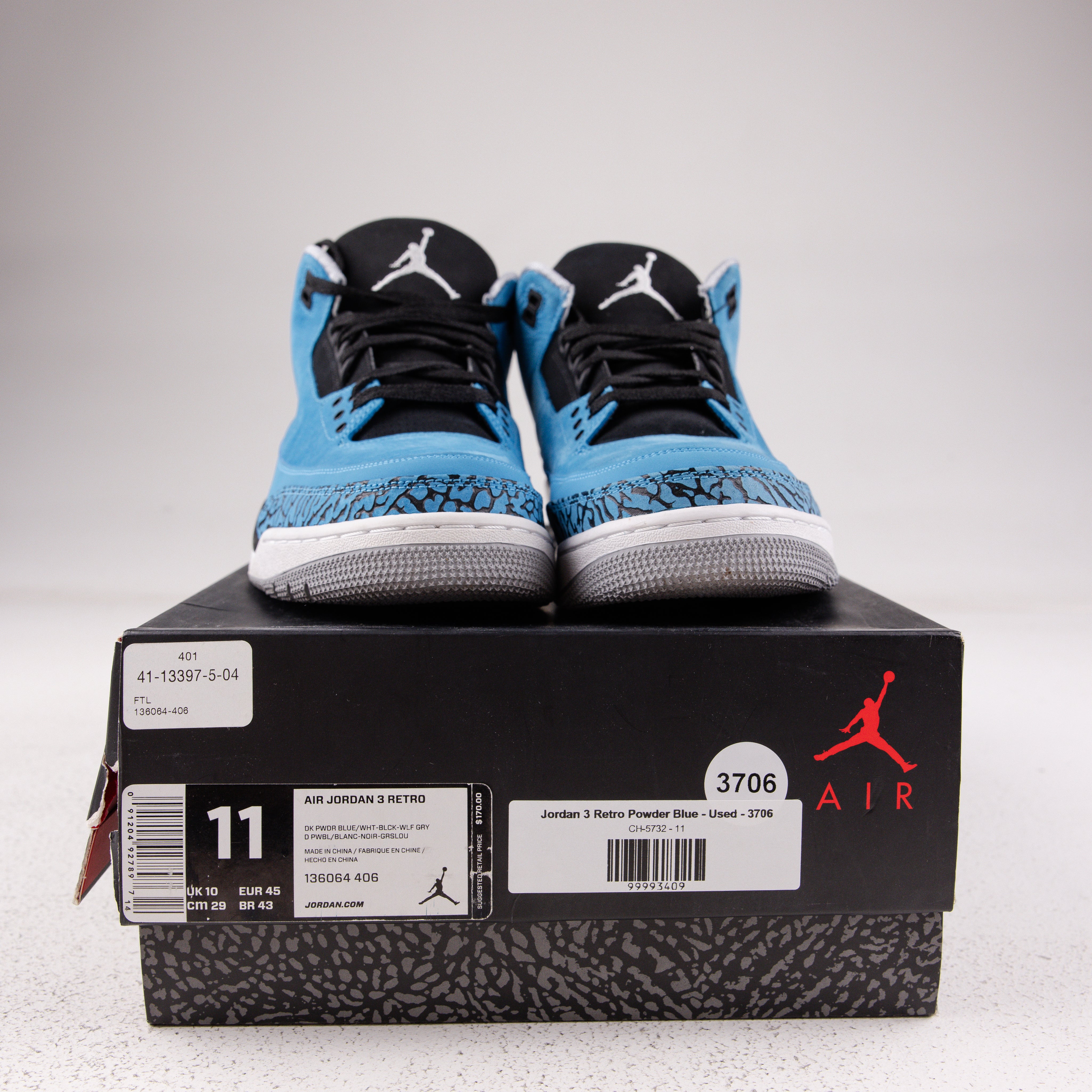 Jordan 3 Retro Powder Blue - Used - 3706