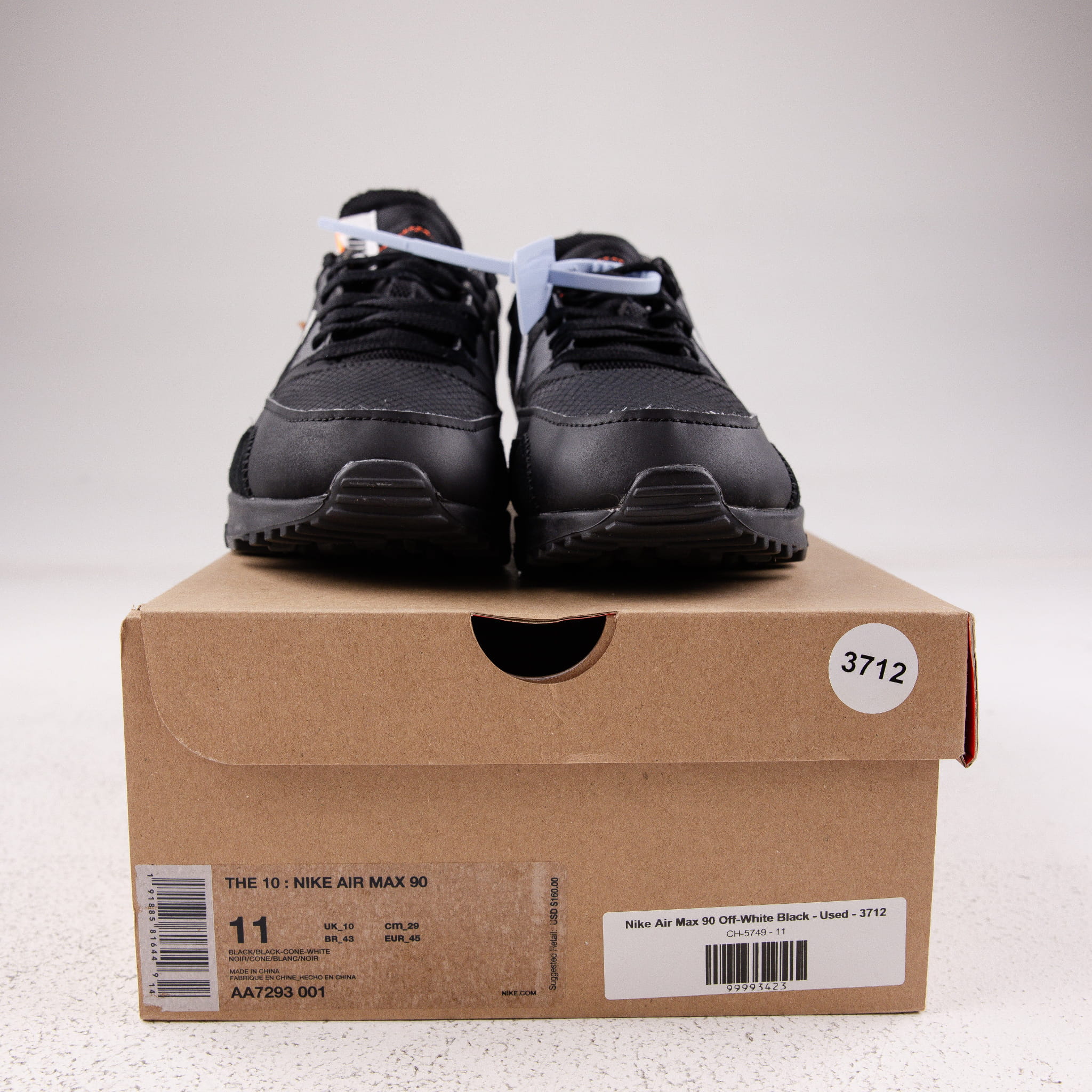 Nike Air Max 90 Off-White Black, pre-owned size 11 - Common Hype