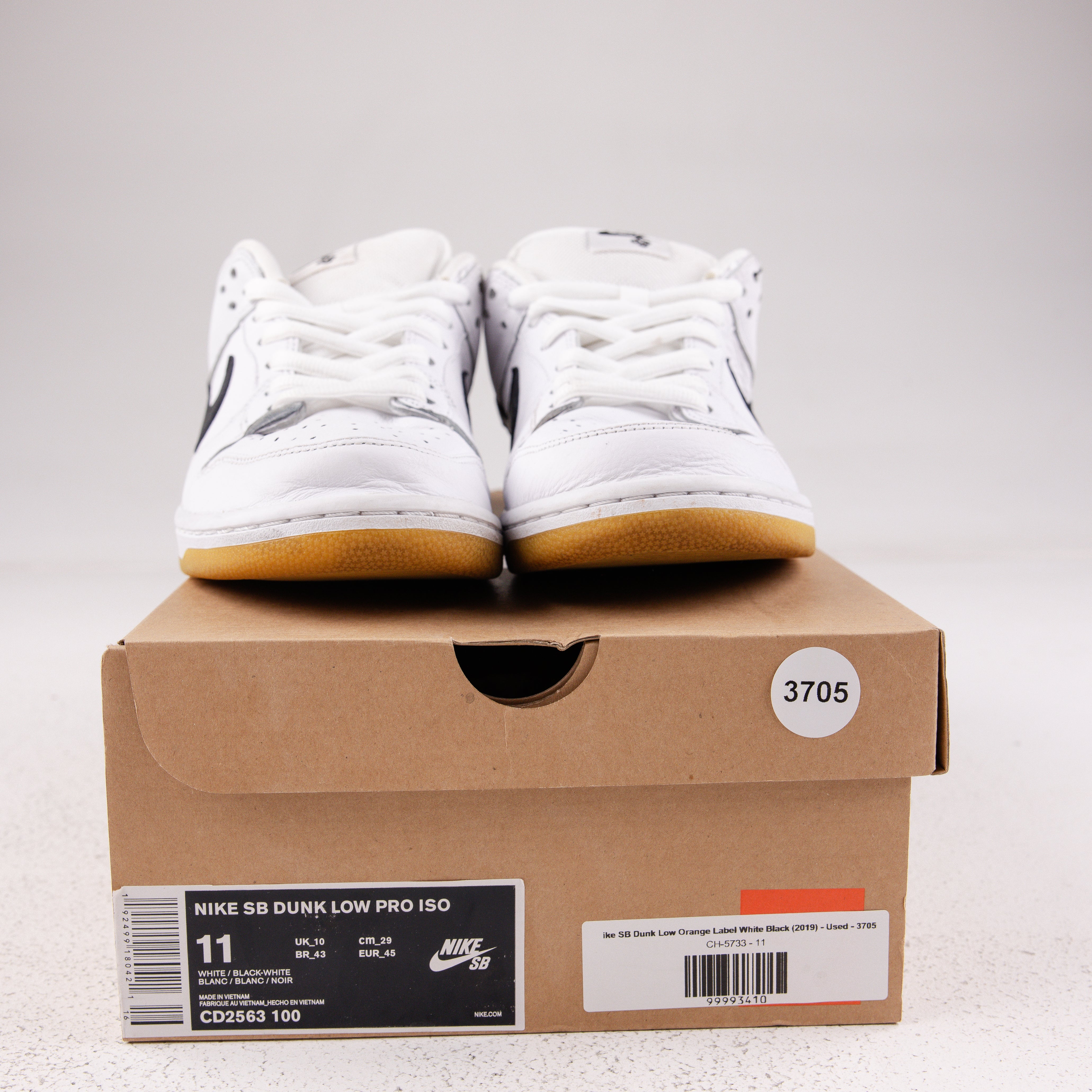 Nike SB Dunk Low Orange Label White Black (2019) - Used - 3705
