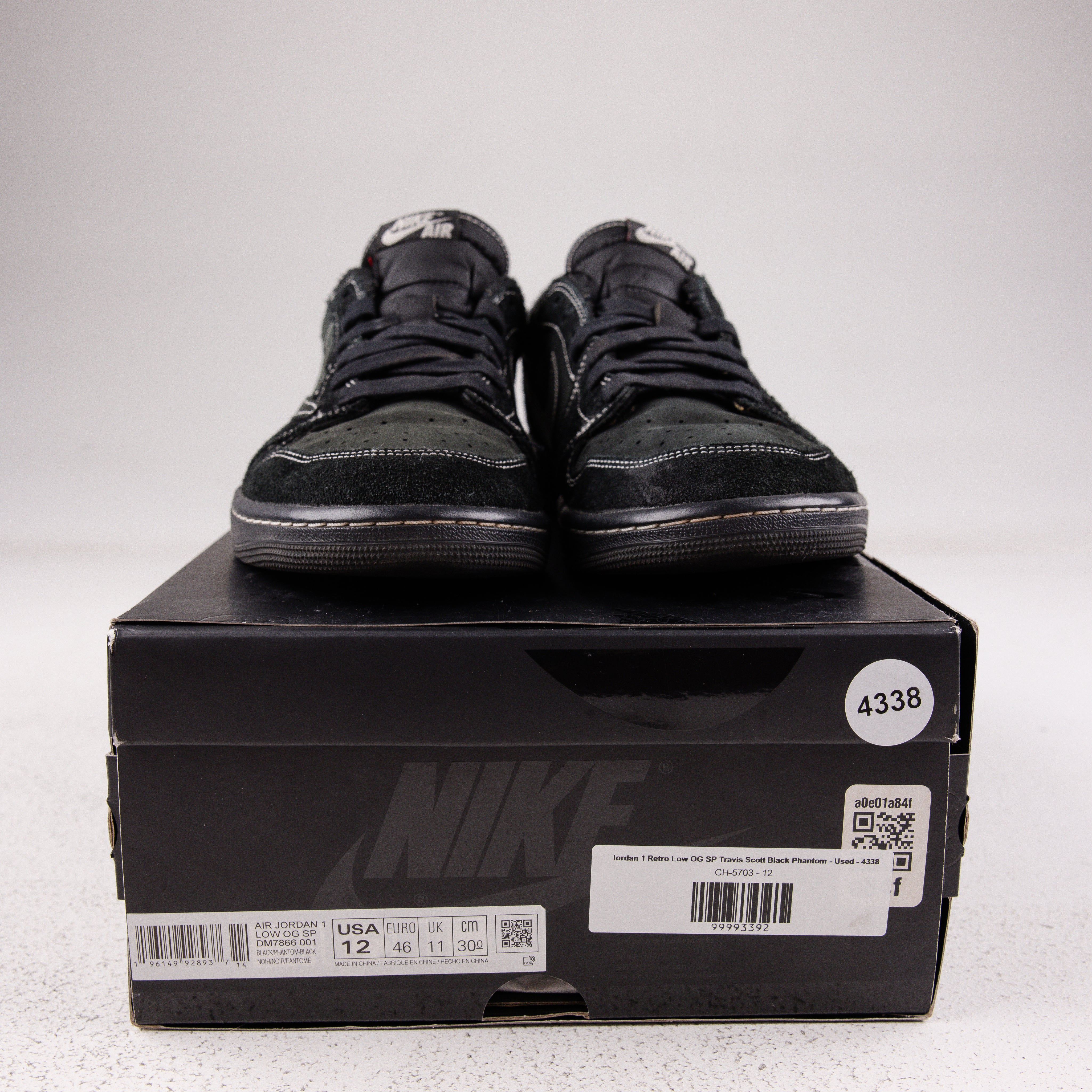SOLD Jordan 1 Retro Low OG SP Travis Scott Black Phantom - Used - 4338