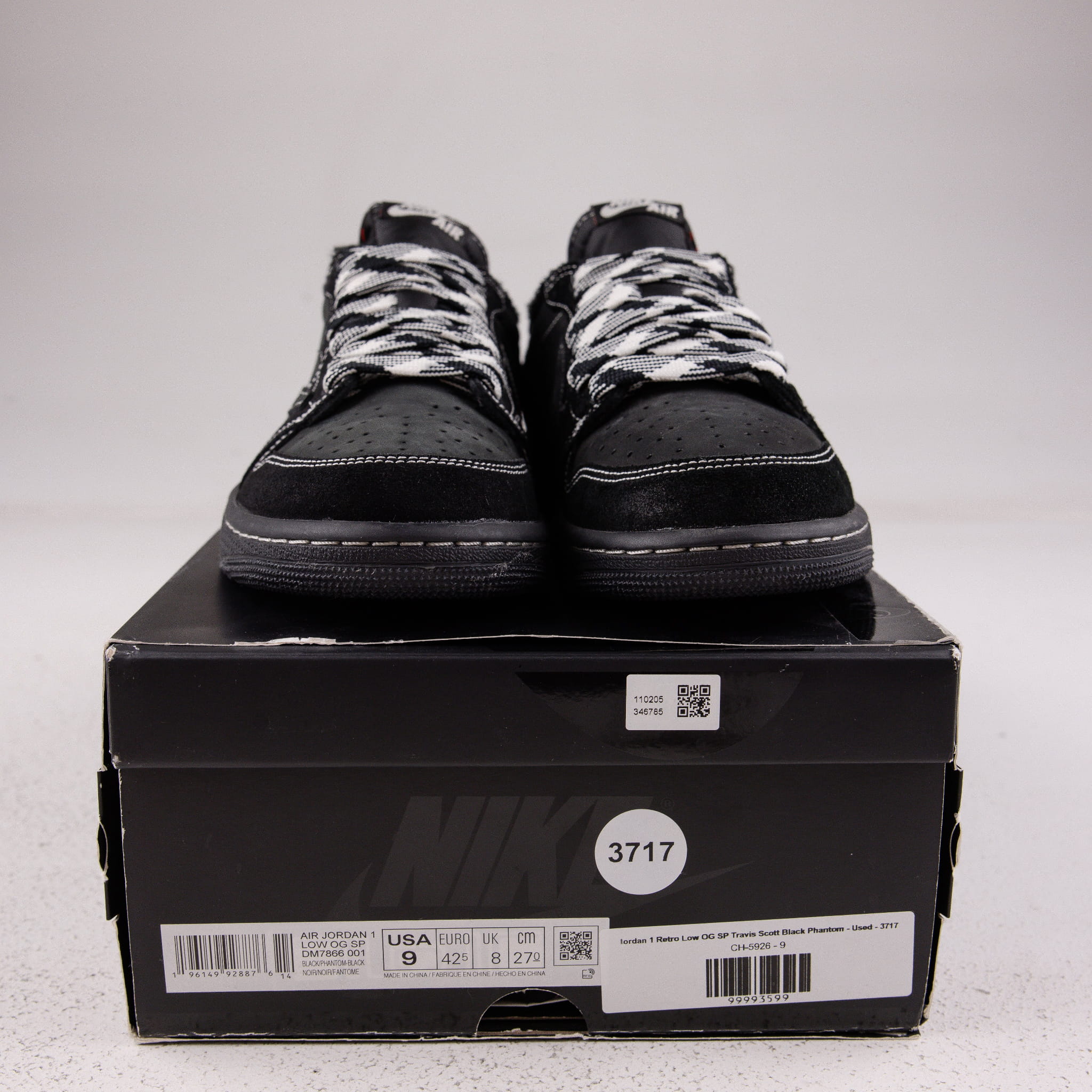 Jordan 1 Retro Low OG SP Travis Scott Black Phantom - Used - 3717