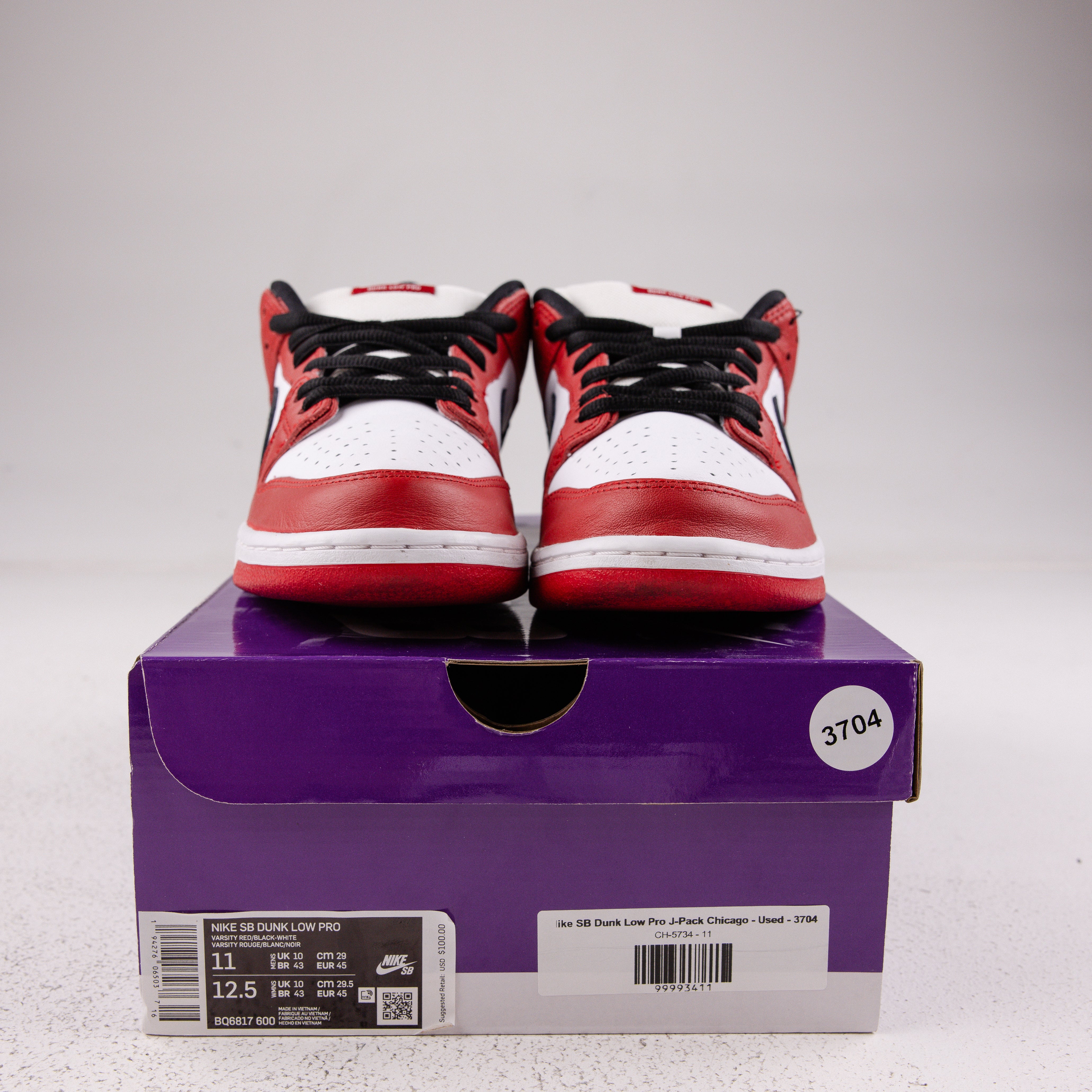 Nike SB Dunk Low Pro J-Pack Chicago - Used - 3704 – Common Hype