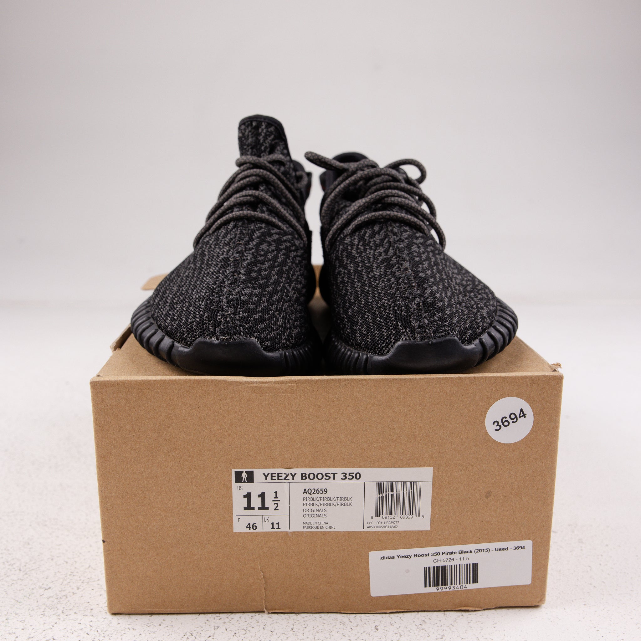 yeezy boost 350 pirate black box adidas Yeezy Boost 350 Pirate Black (2015) - Used