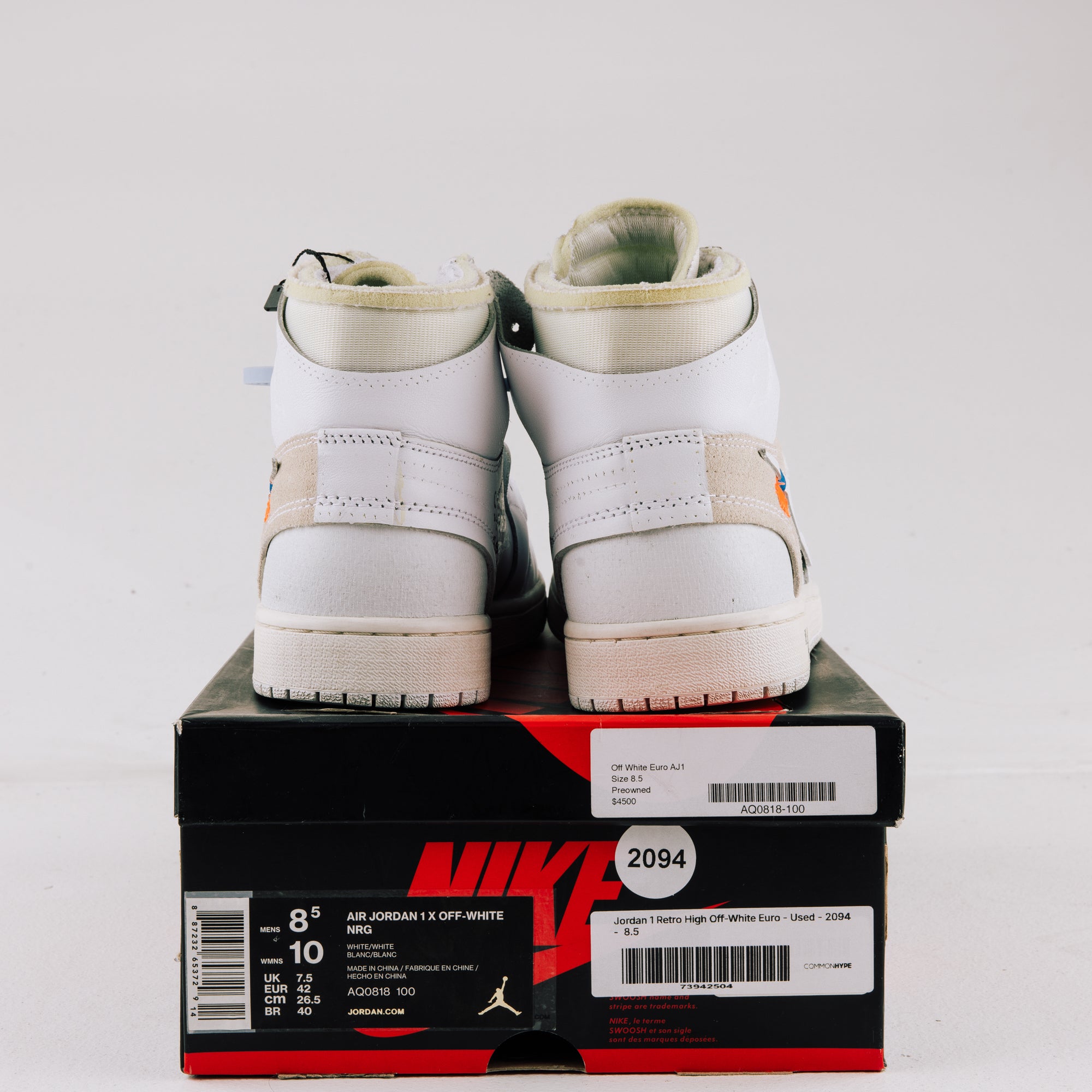 Jordan 1 Retro High Off-White Euro - Used - 2094