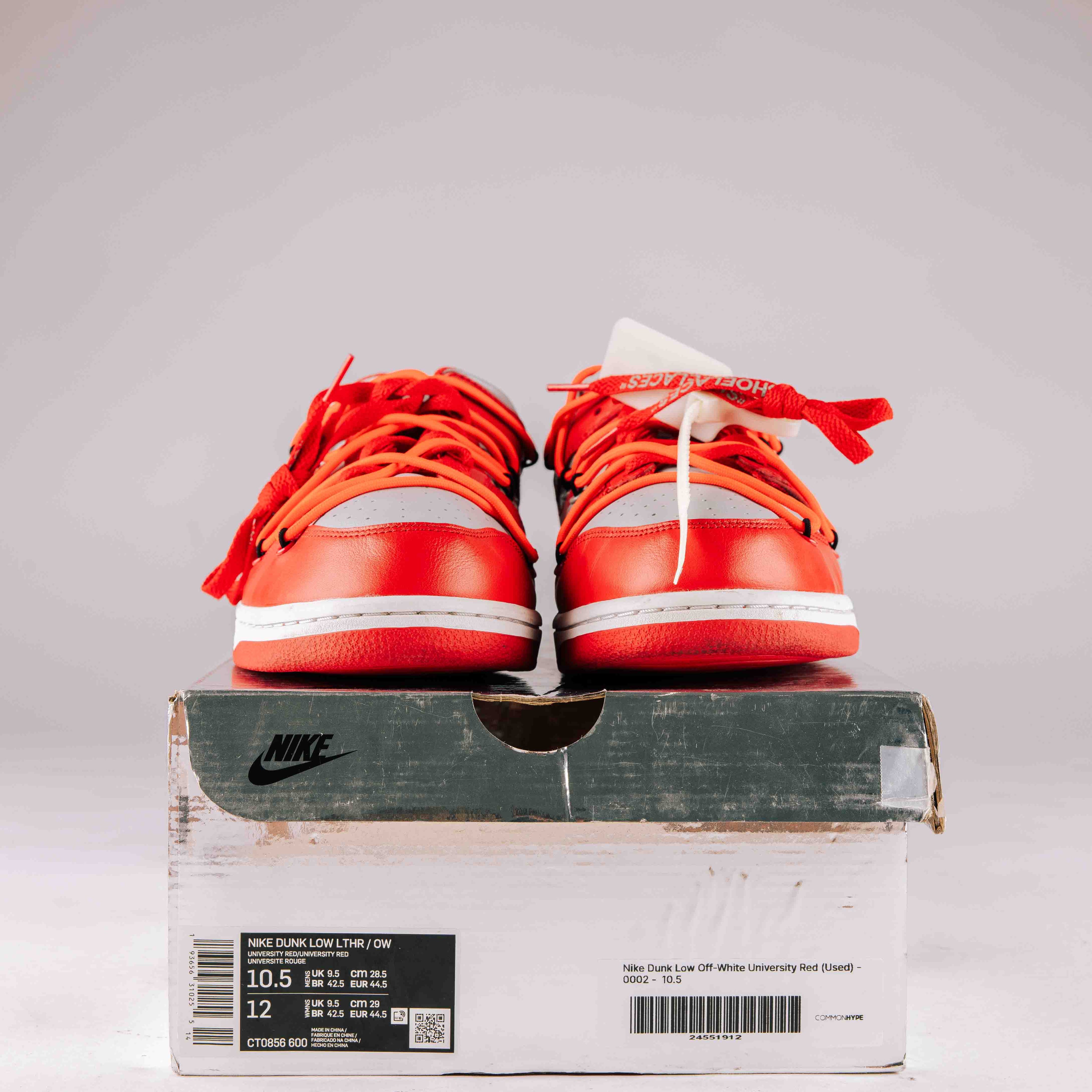 Nike Dunk Low Off-White University Red - Used - 0018 - Common Hype