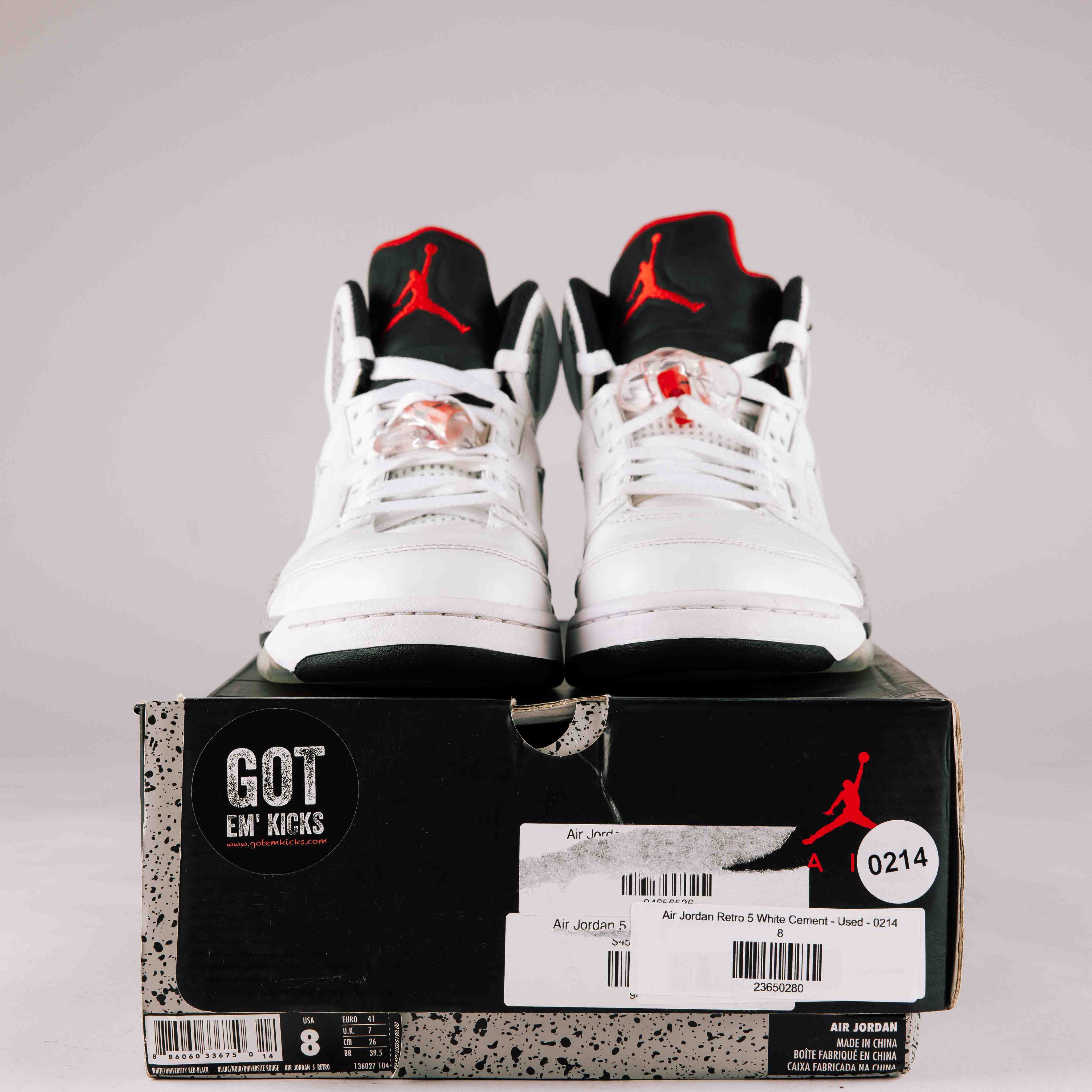 Air Jordan Retro 5 White Cement - Used - 0214 - Common Hype