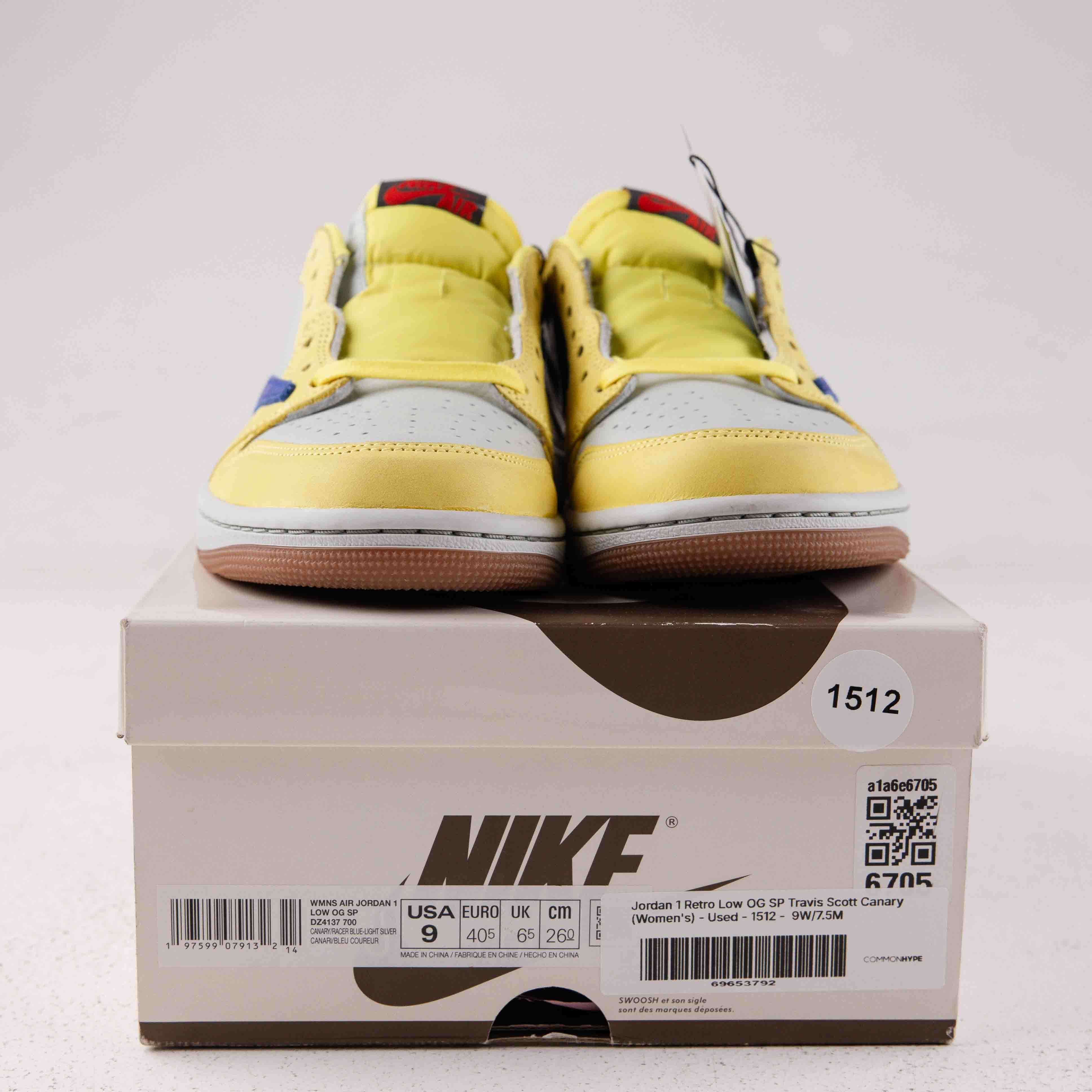 Jordan 1 Retro Low OG SP Travis Scott Canary (Women's) - Used - 1512 - Common Hype