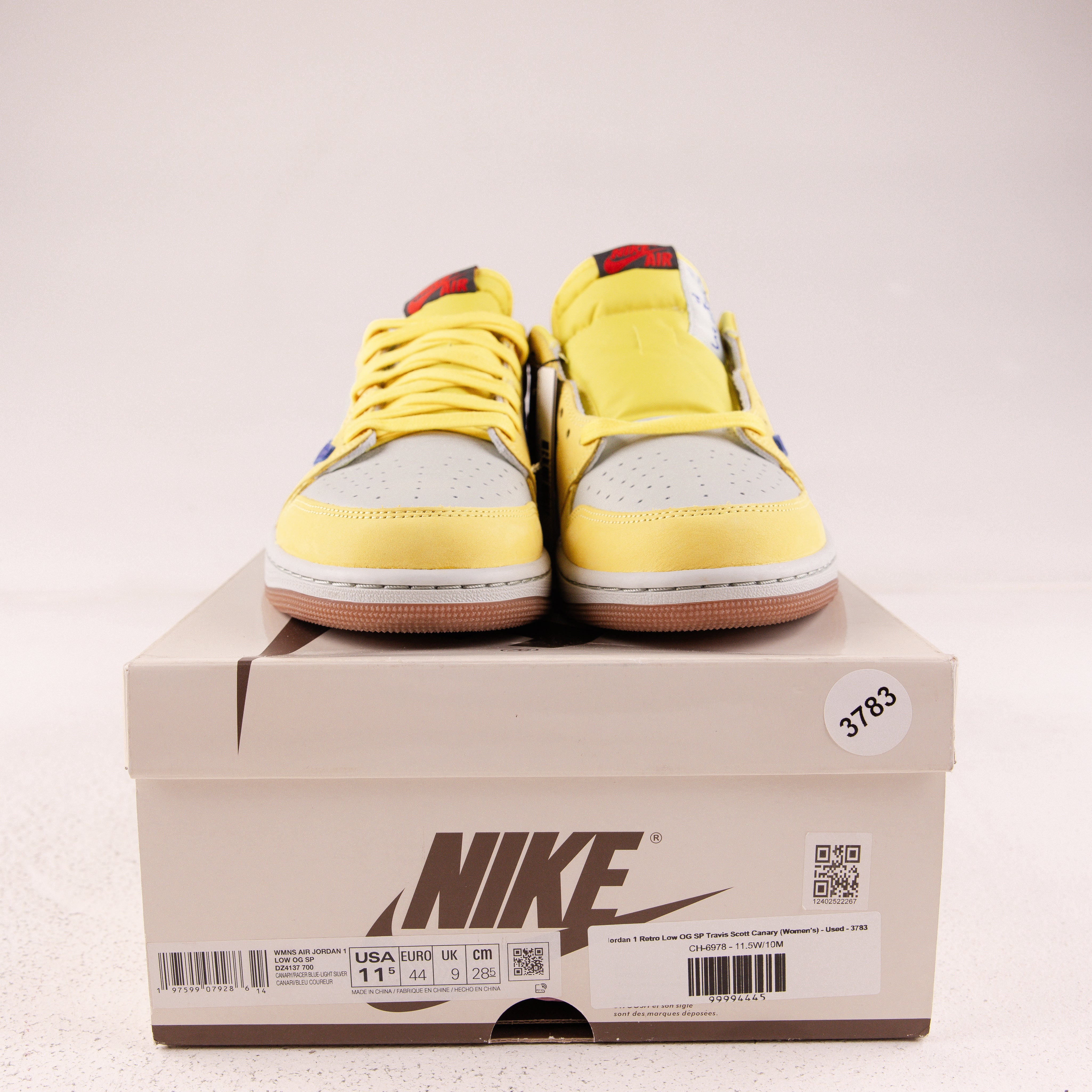 Jordan 1 Retro Low OG SP Travis Scott Canary (Women's) - Used - 3783