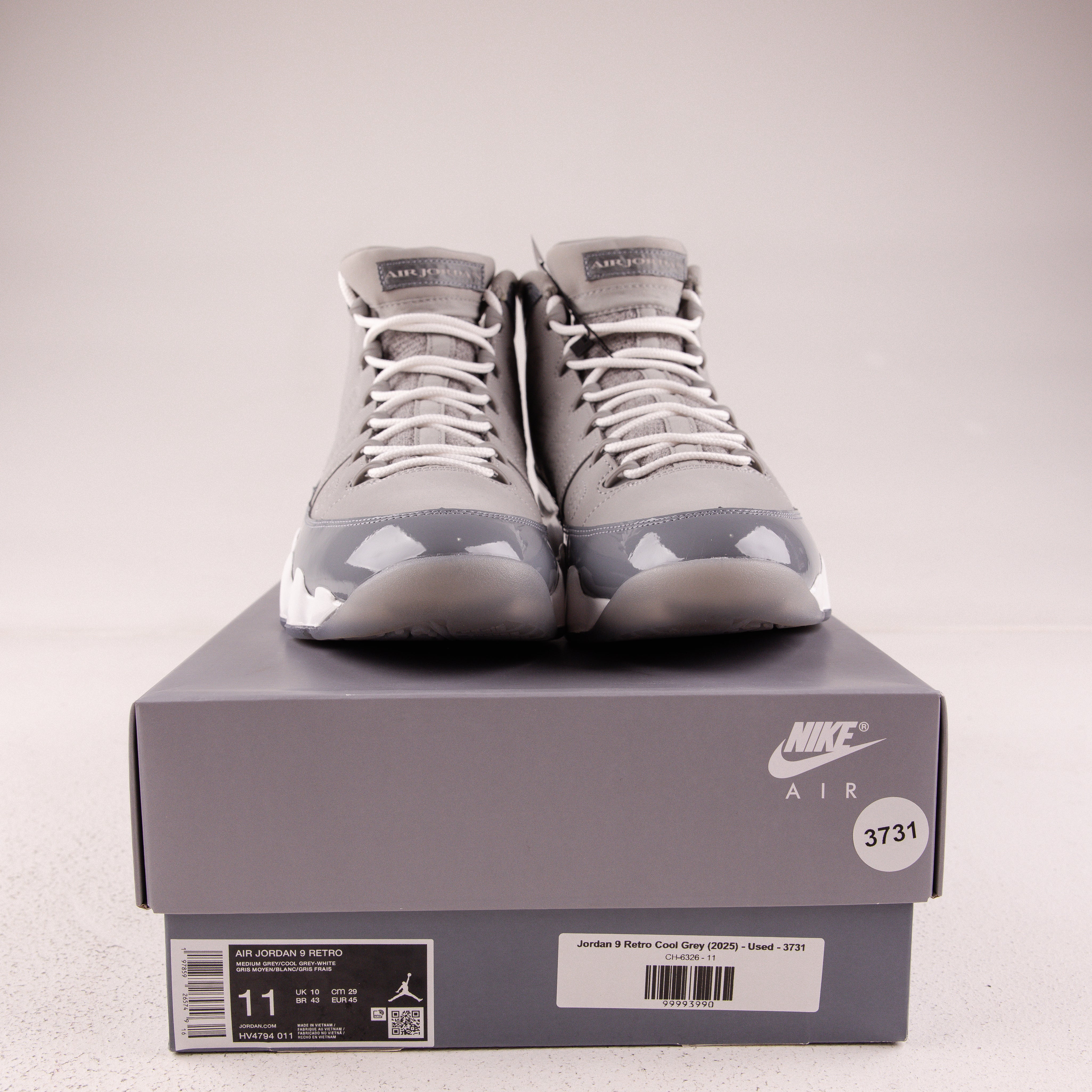 Jordan 9 Retro Cool Grey (2025) - Used - 3731
