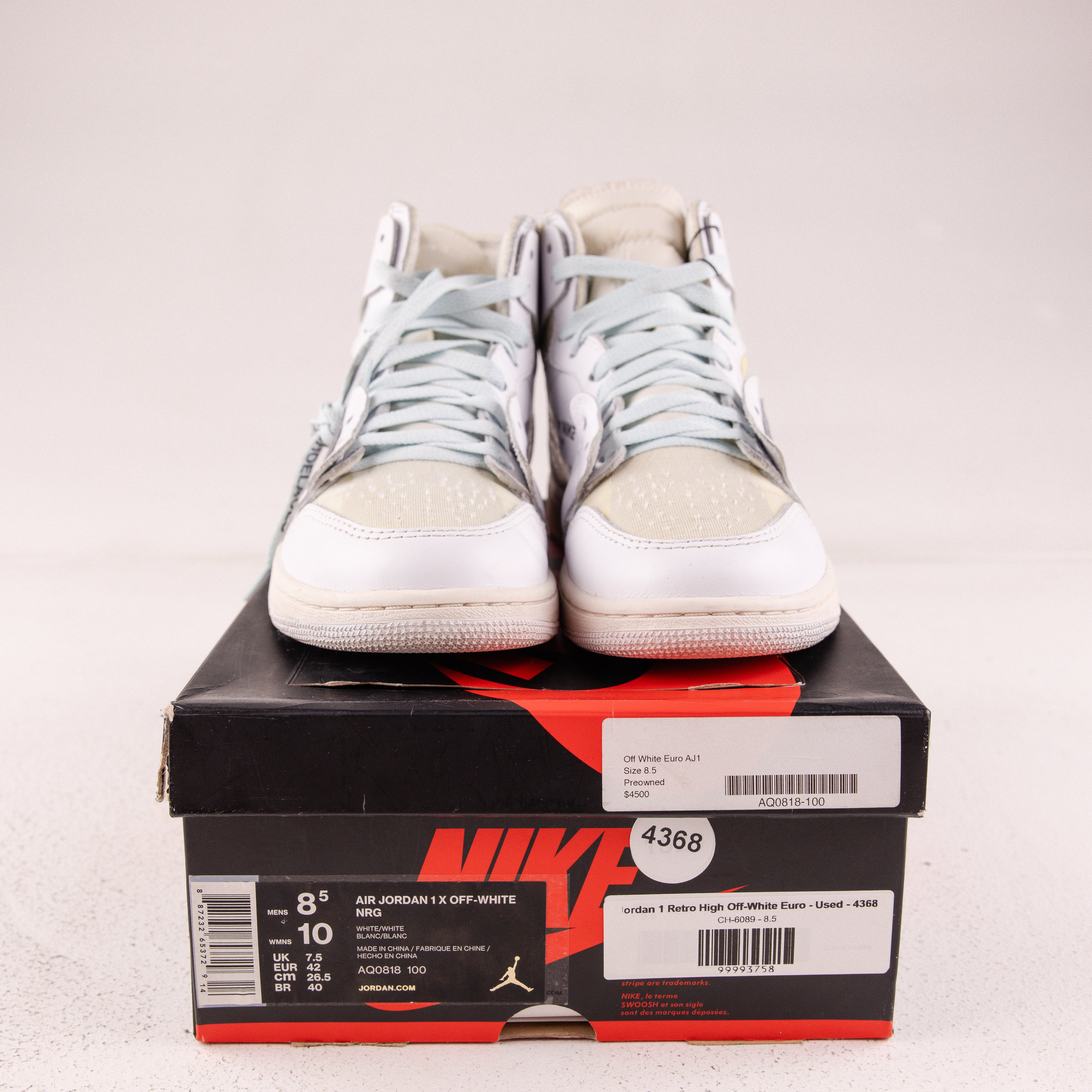 Jordan 1 Retro High Off-White Euro - Used - 4368