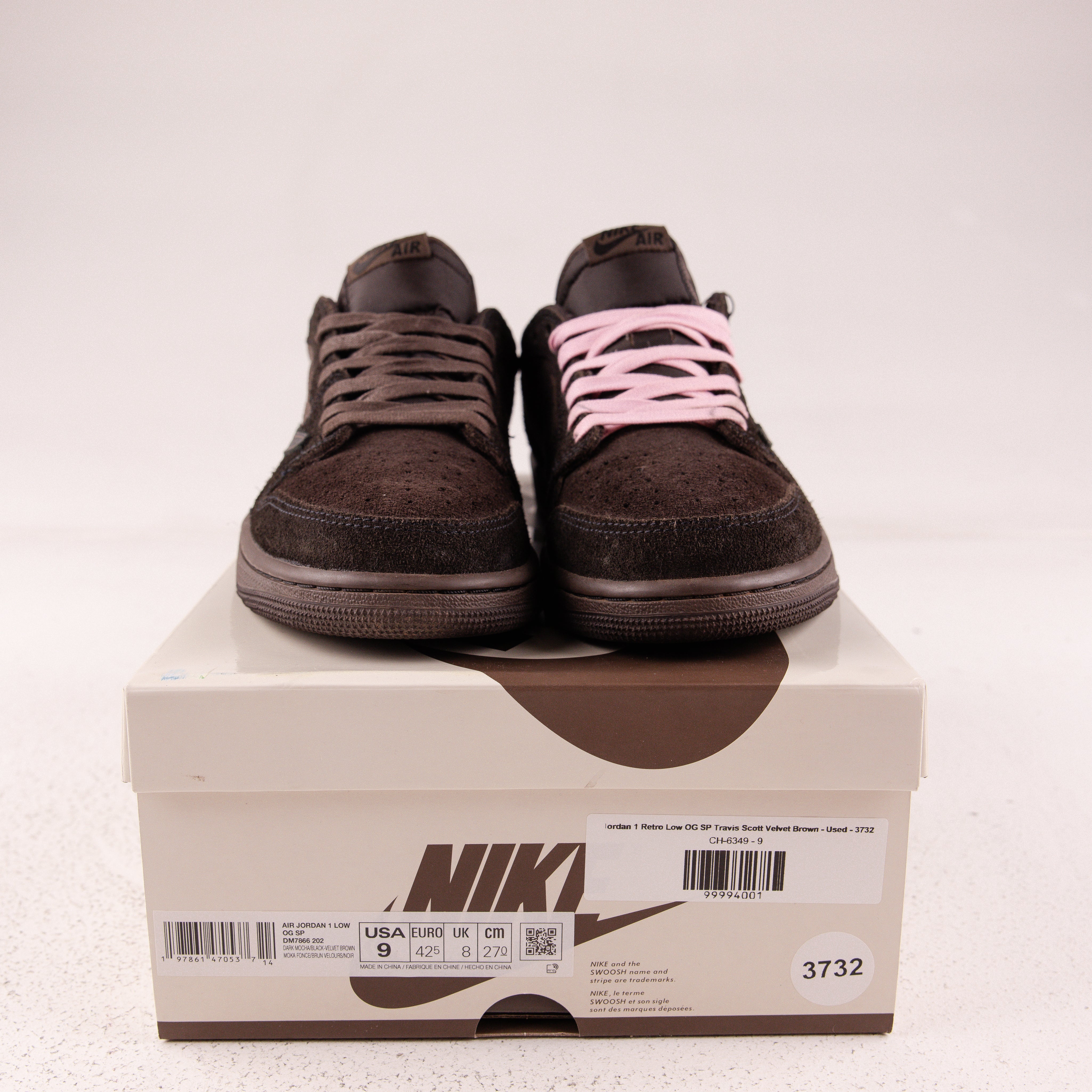 Jordan 1 Retro Low OG SP Travis Scott Velvet Brown - Used - 3732