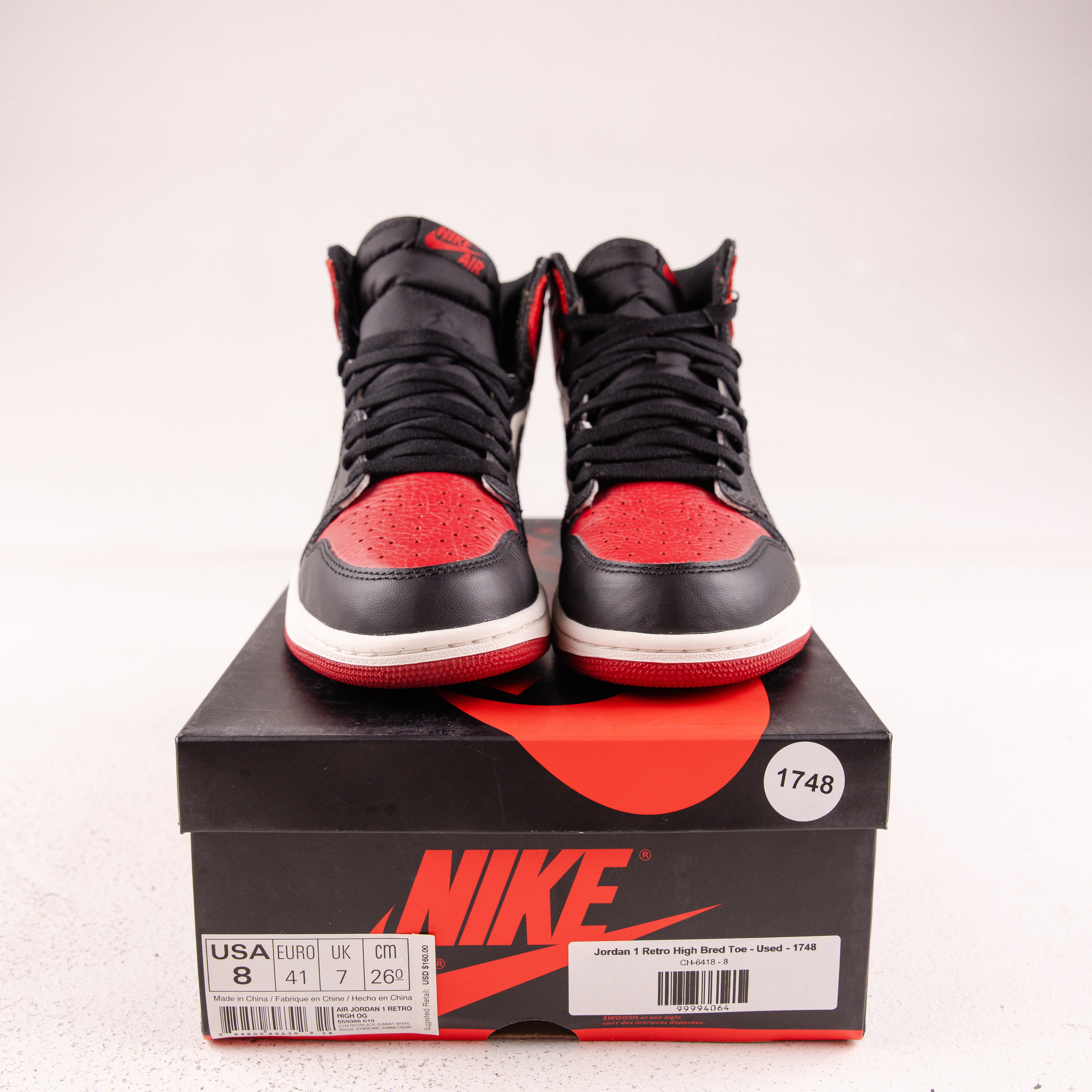 Jordan 1 Retro High Bred Toe - Used - 1748