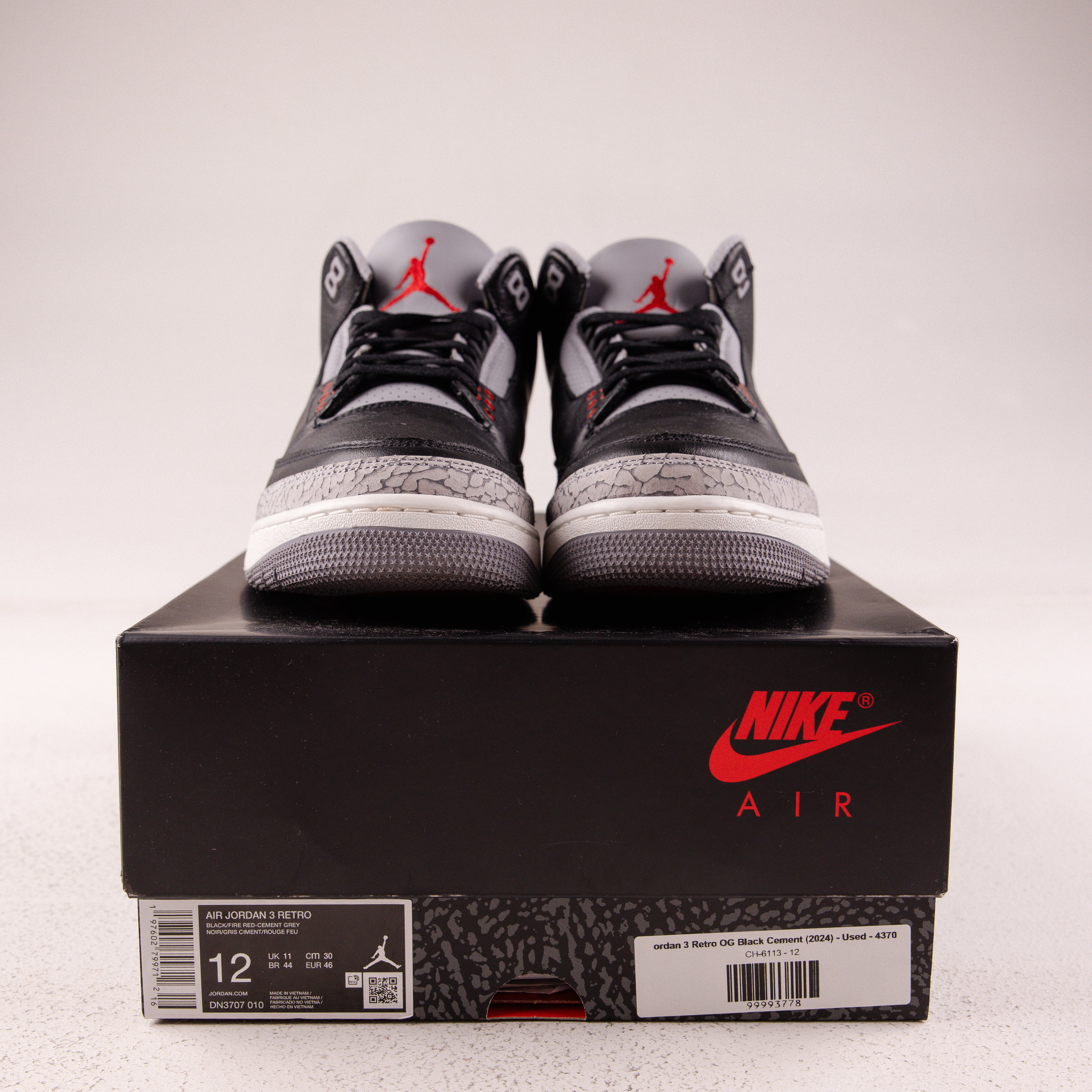 Jordan 3 Retro OG Black Cement (2024) - Used - 4370