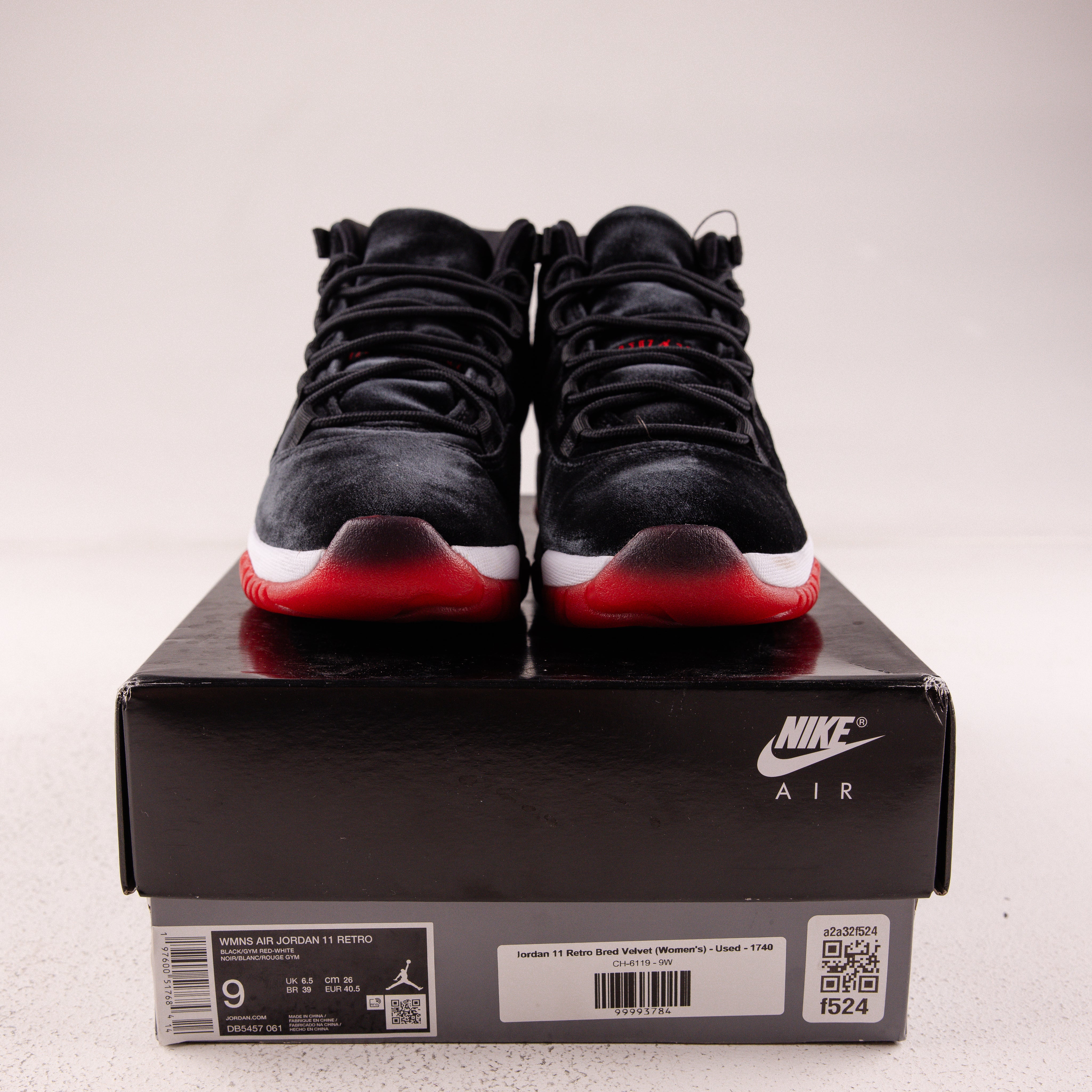 Jordan 11 Retro Bred Velvet (Women's) - Used - 1740
