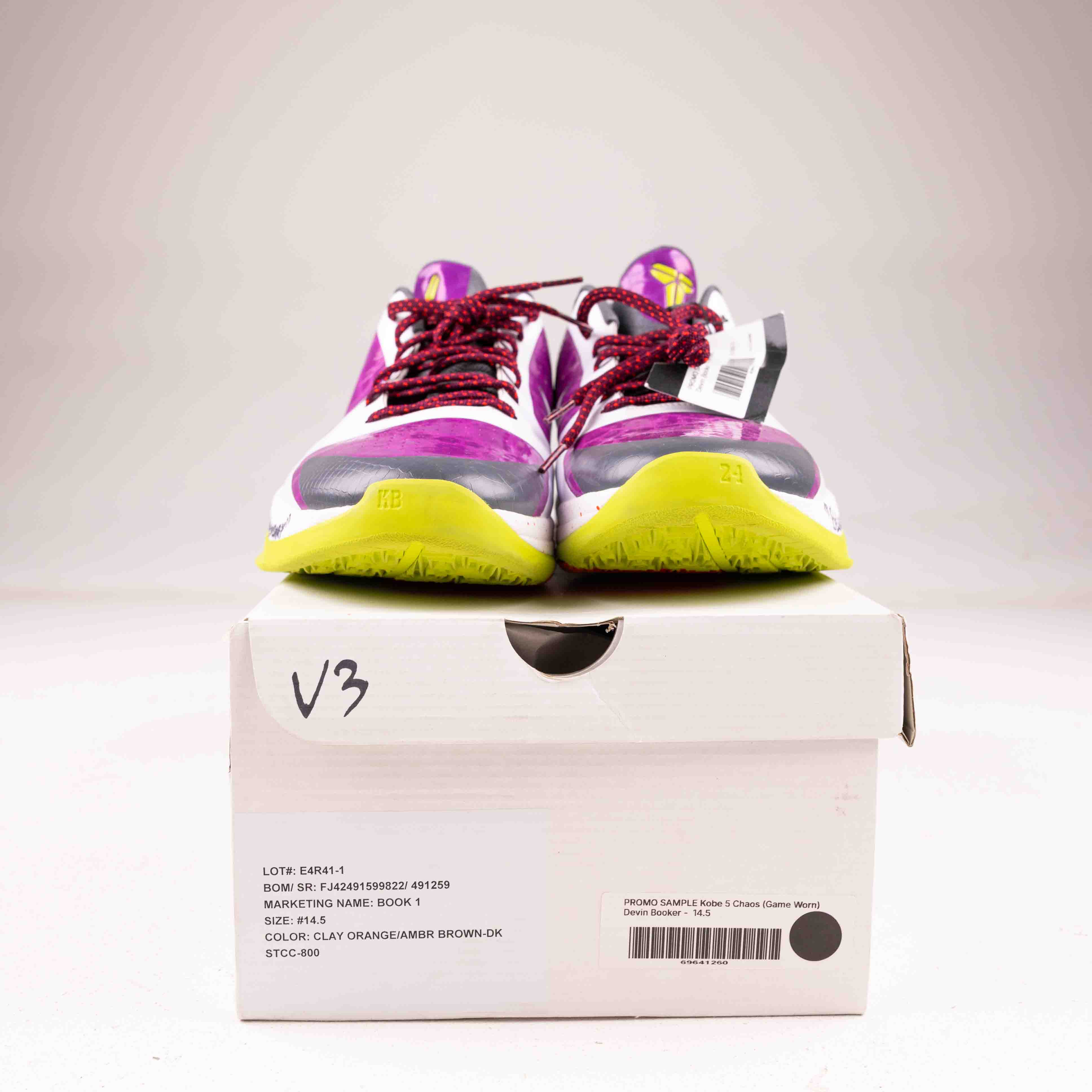 PROMO SAMPLE Kobe 5 Chaos (Game Worn) Devin Booker - Common Hype