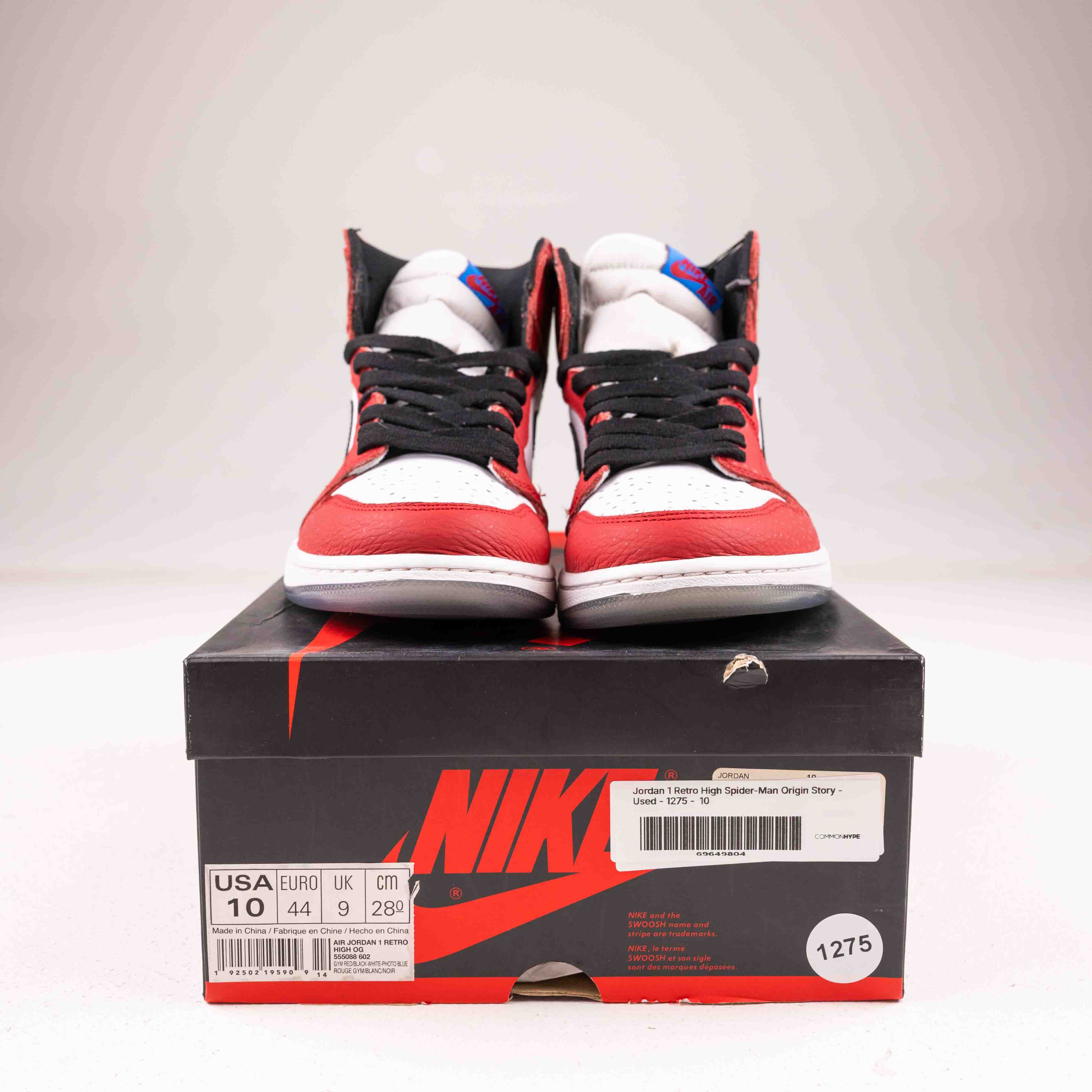 Jordan 1 Retro High Spider-Man Origin Story - Used - 1275 - Common Hype