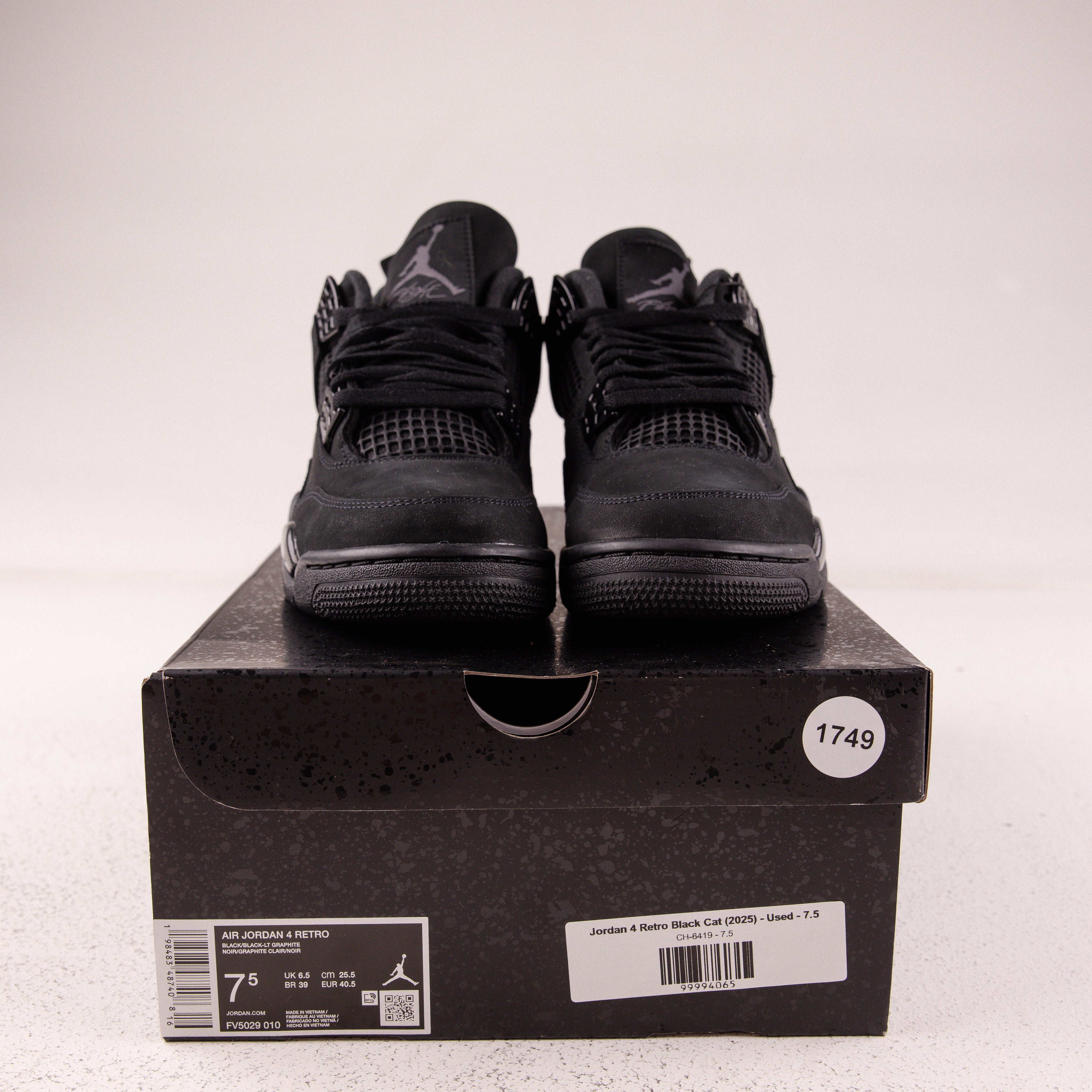 Jordan 4 Retro Black Cat (2025) - Used - 1749