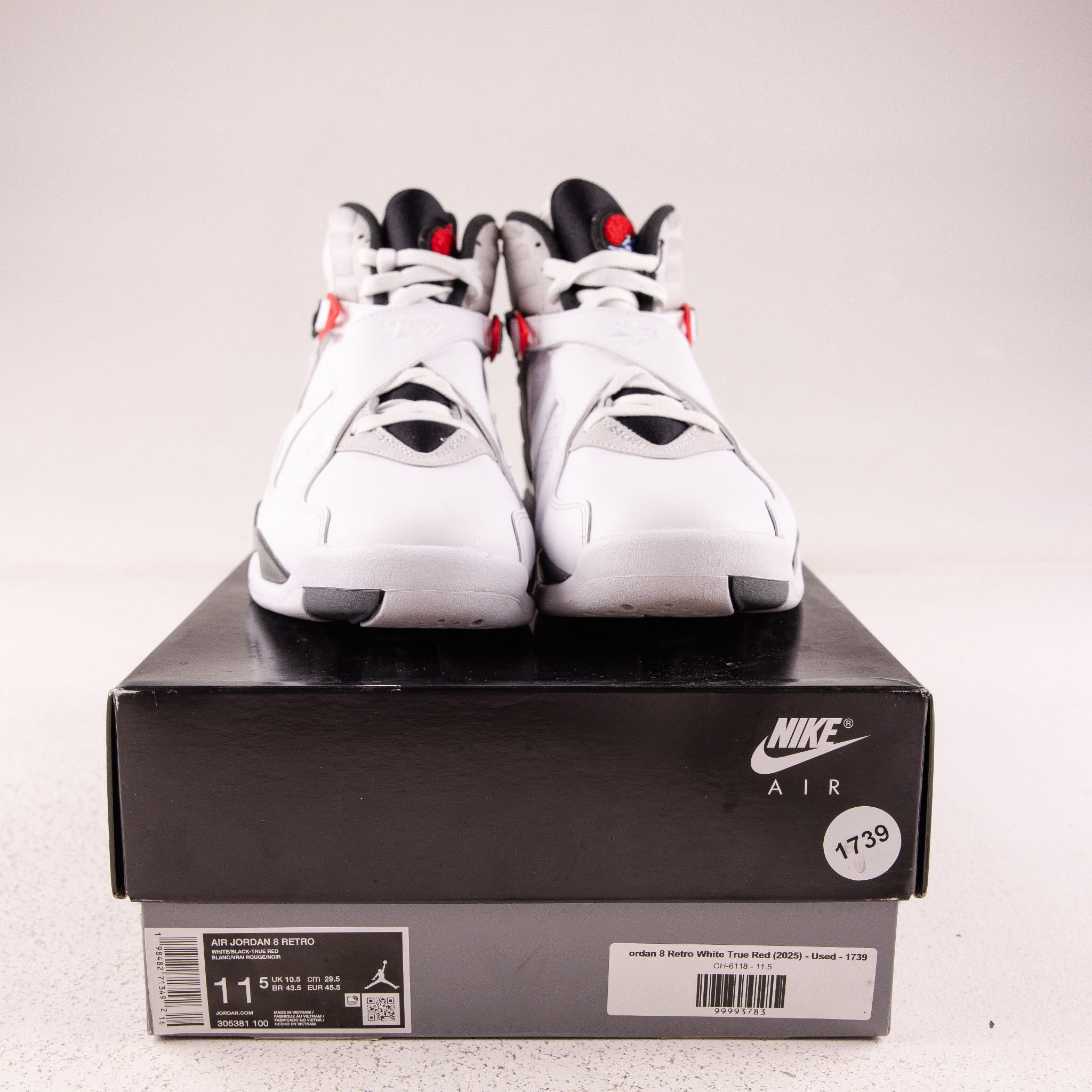 Jordan 8 Retro White True Red (2025) - Used - 1739