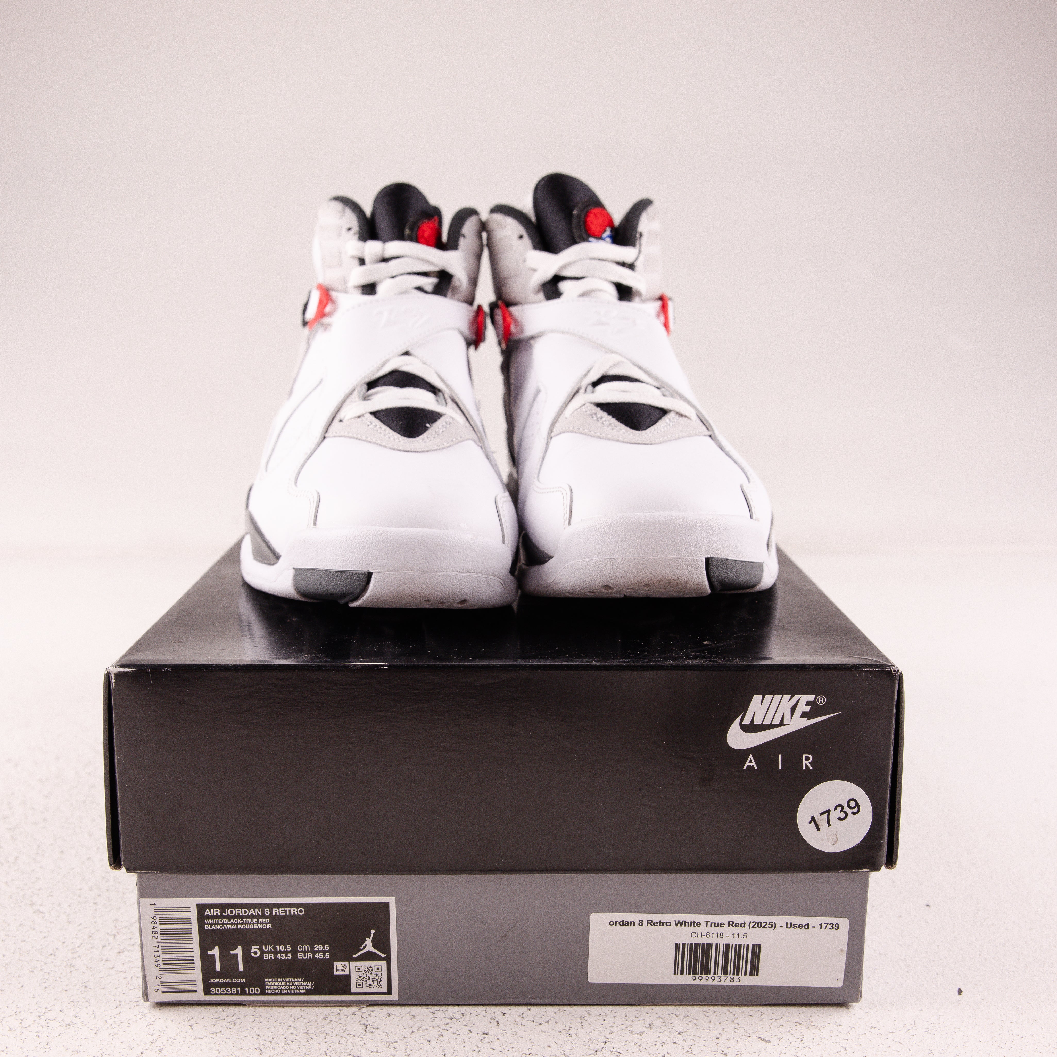 Jordan 8 Retro White True Red (2025) - Used - 1739