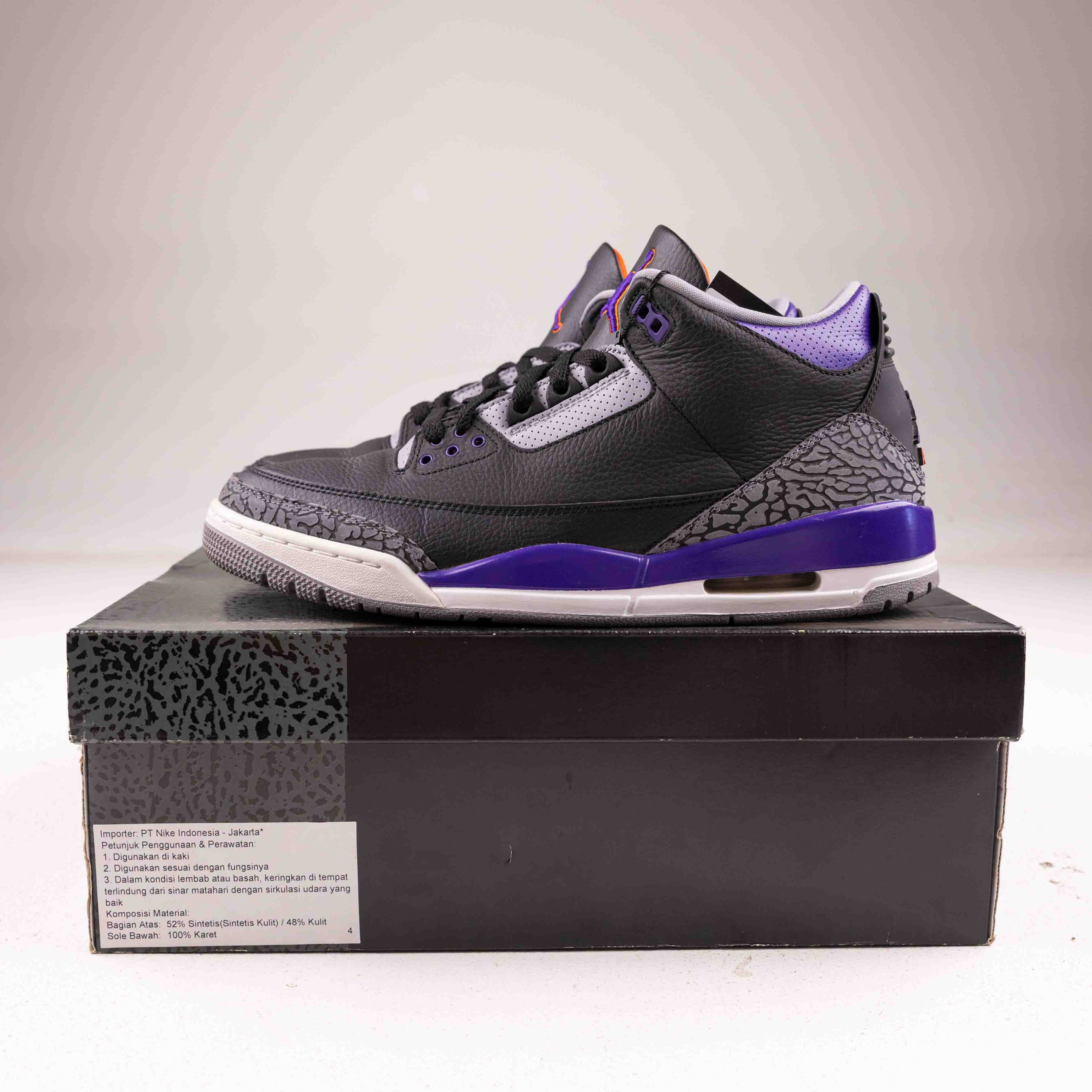 Jordan 3 Retro Black Court Purple - Used - 1290 - Common Hype