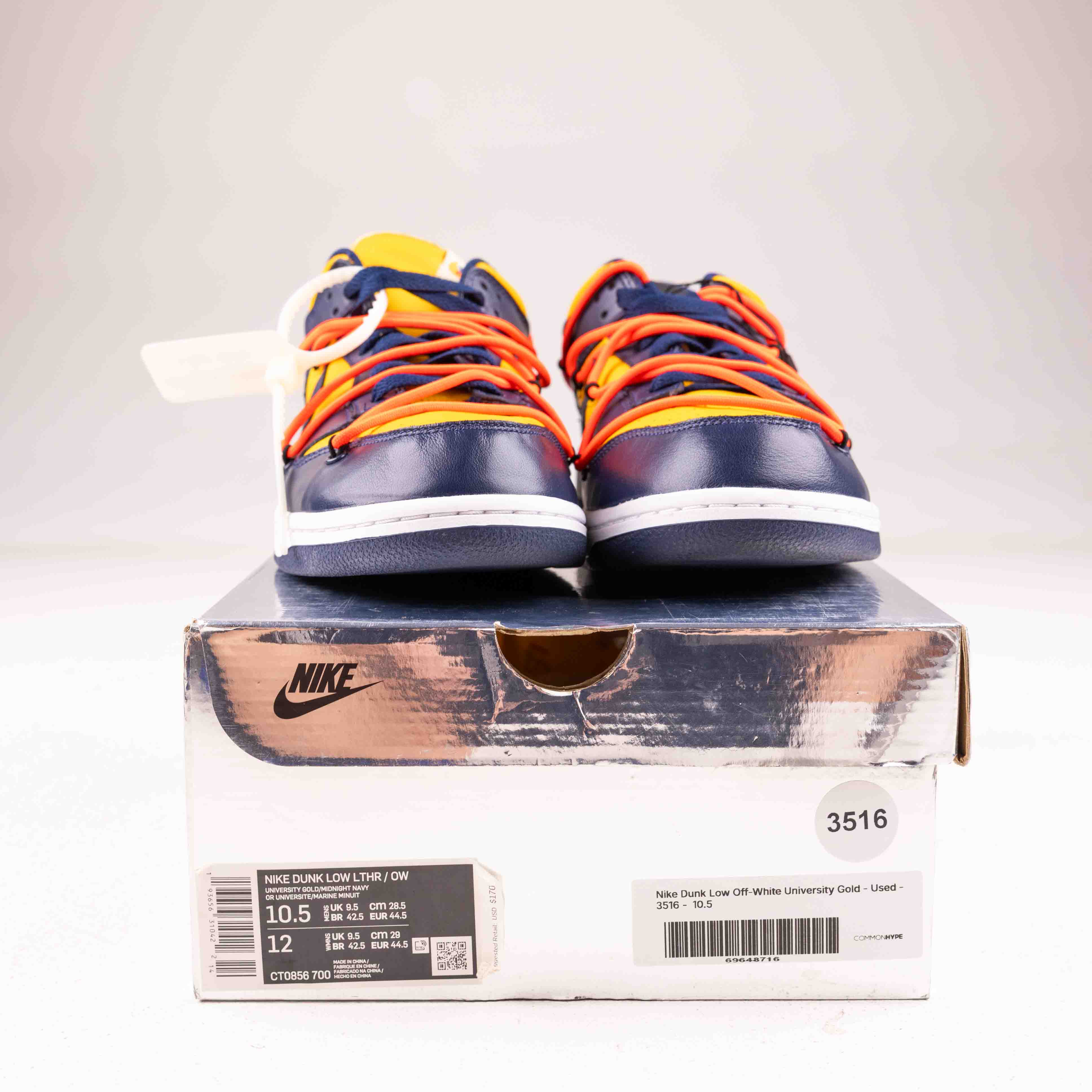 Nike Dunk Low Off-White University Gold - Used - 3516 - Common Hype