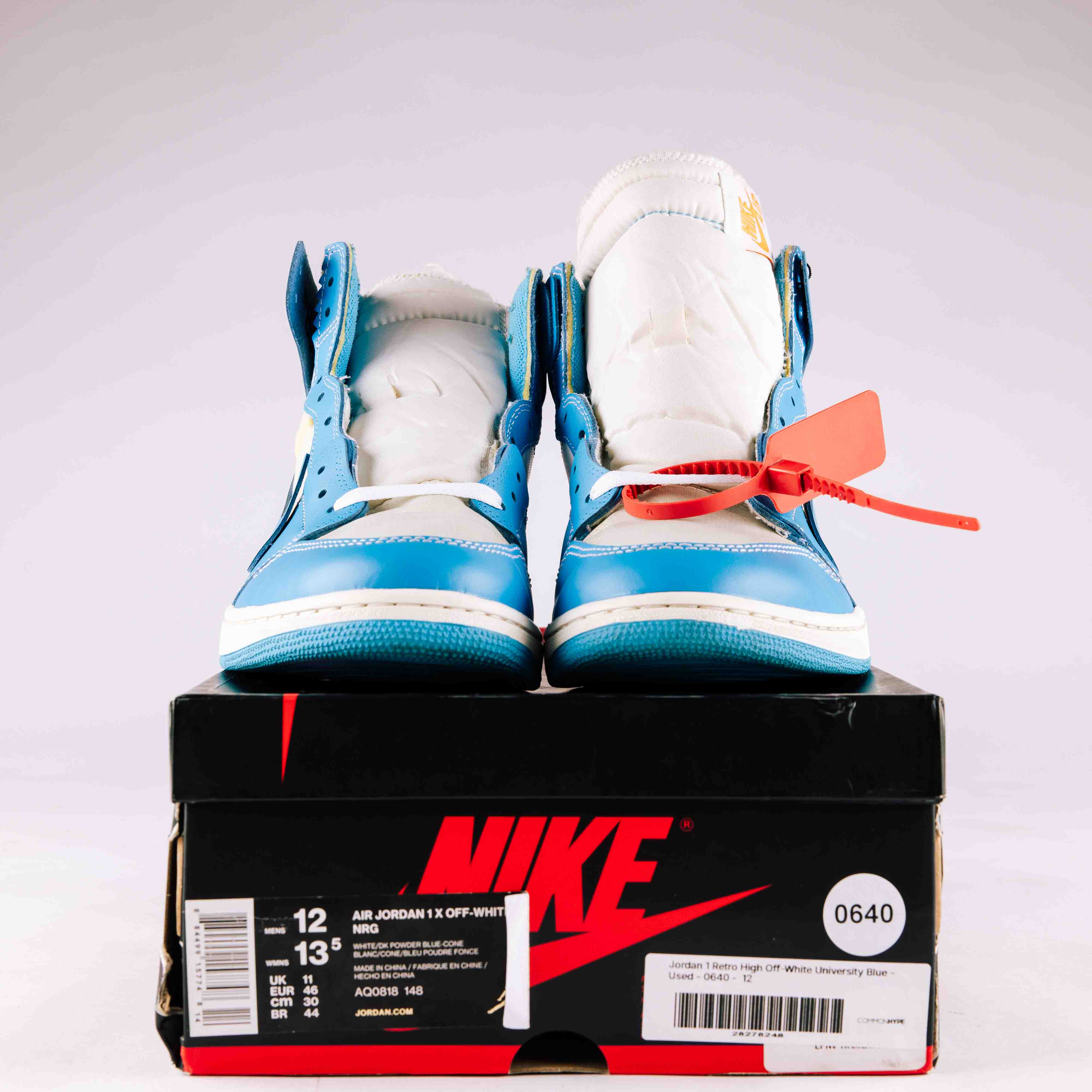 Jordan 1 Retro High Off-White University Blue - Used - 0640 - Common Hype