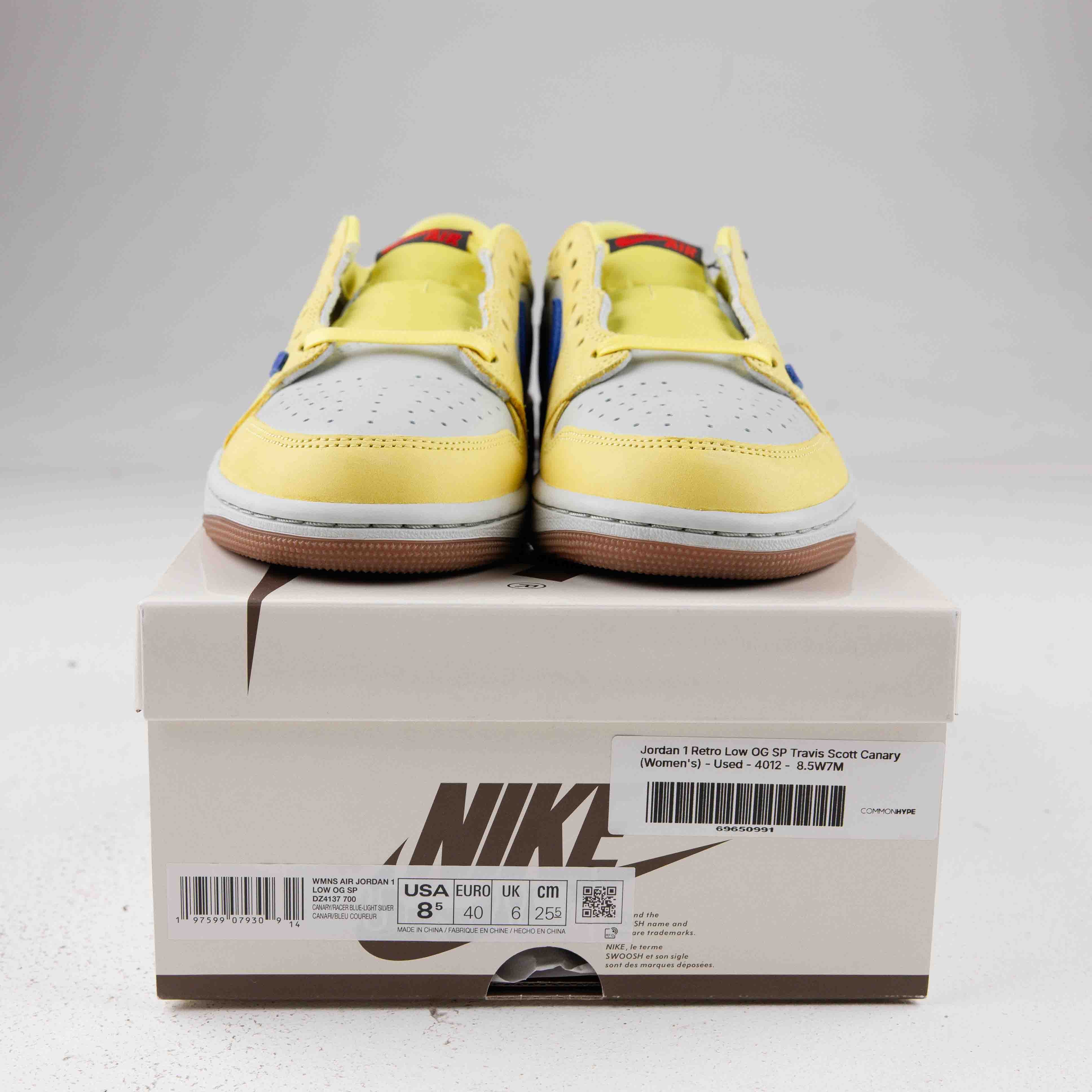 Jordan 1 Retro Low OG SP Travis Scott Canary (Women's) - Used - 4012
