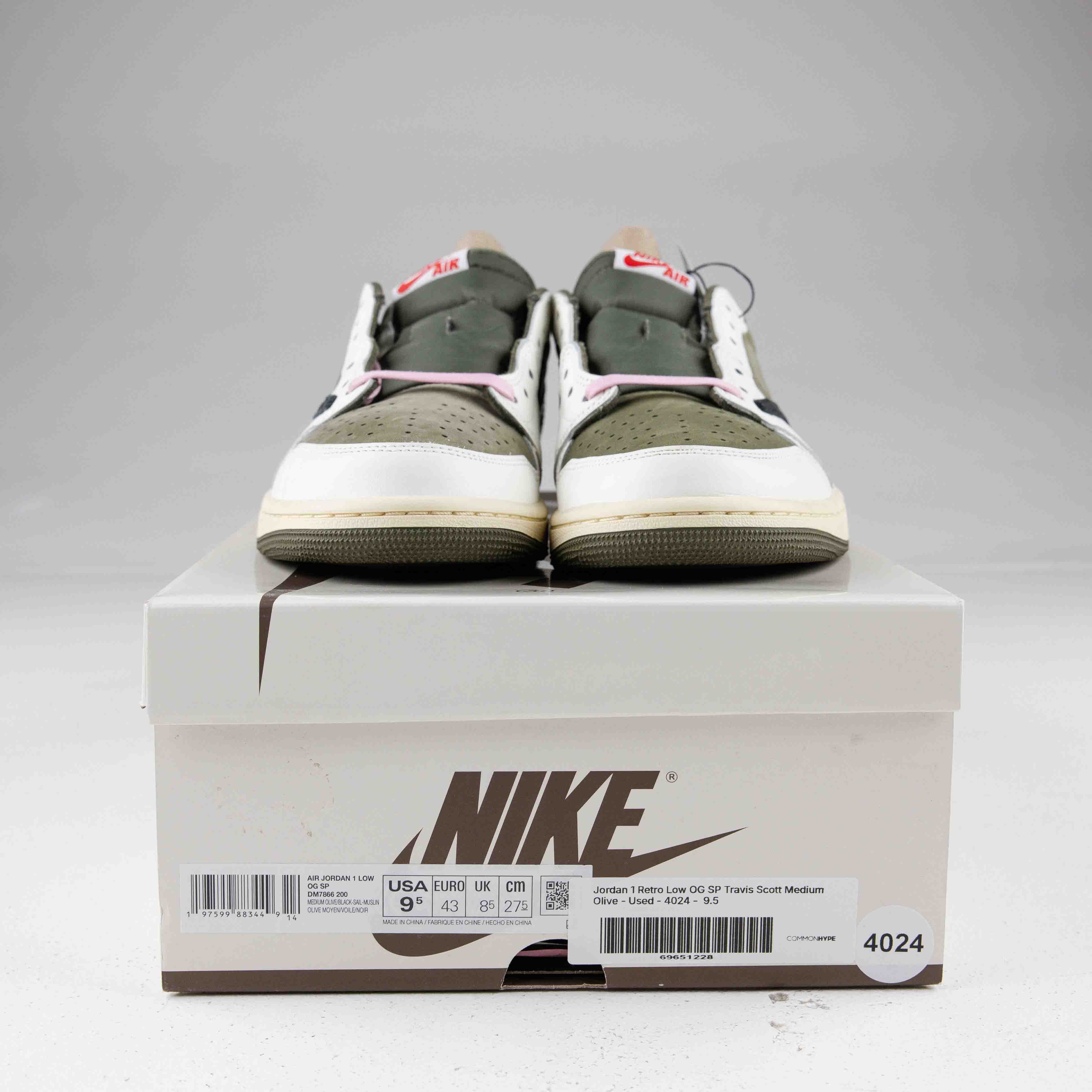 Jordan 1 Retro Low OG SP Travis Scott Medium Olive - Used - 4024