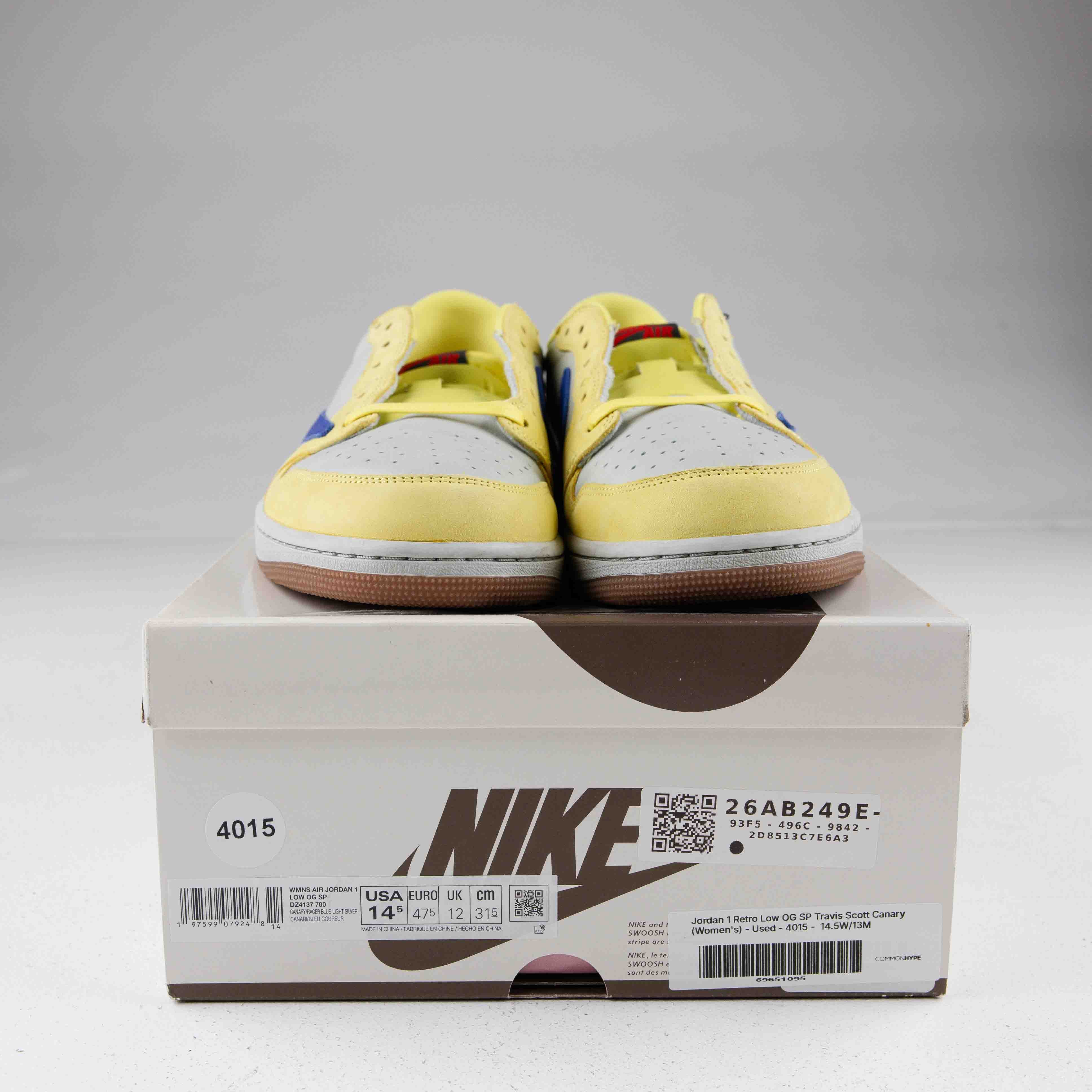 Jordan 1 Retro Low OG SP Travis Scott Canary (Women's) - Used - 4015