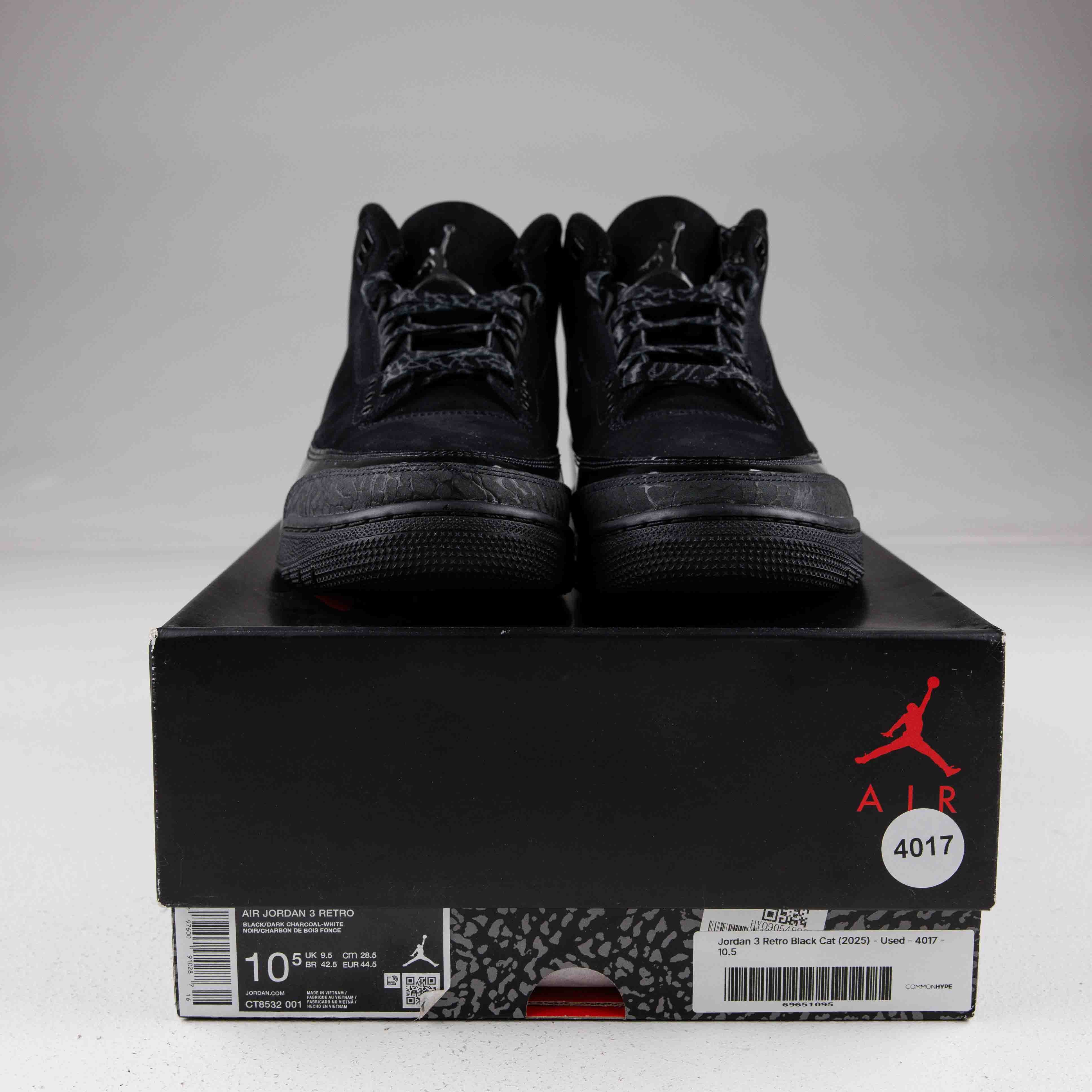 Jordan 3 Retro Black Cat (2025) - Used - 4017