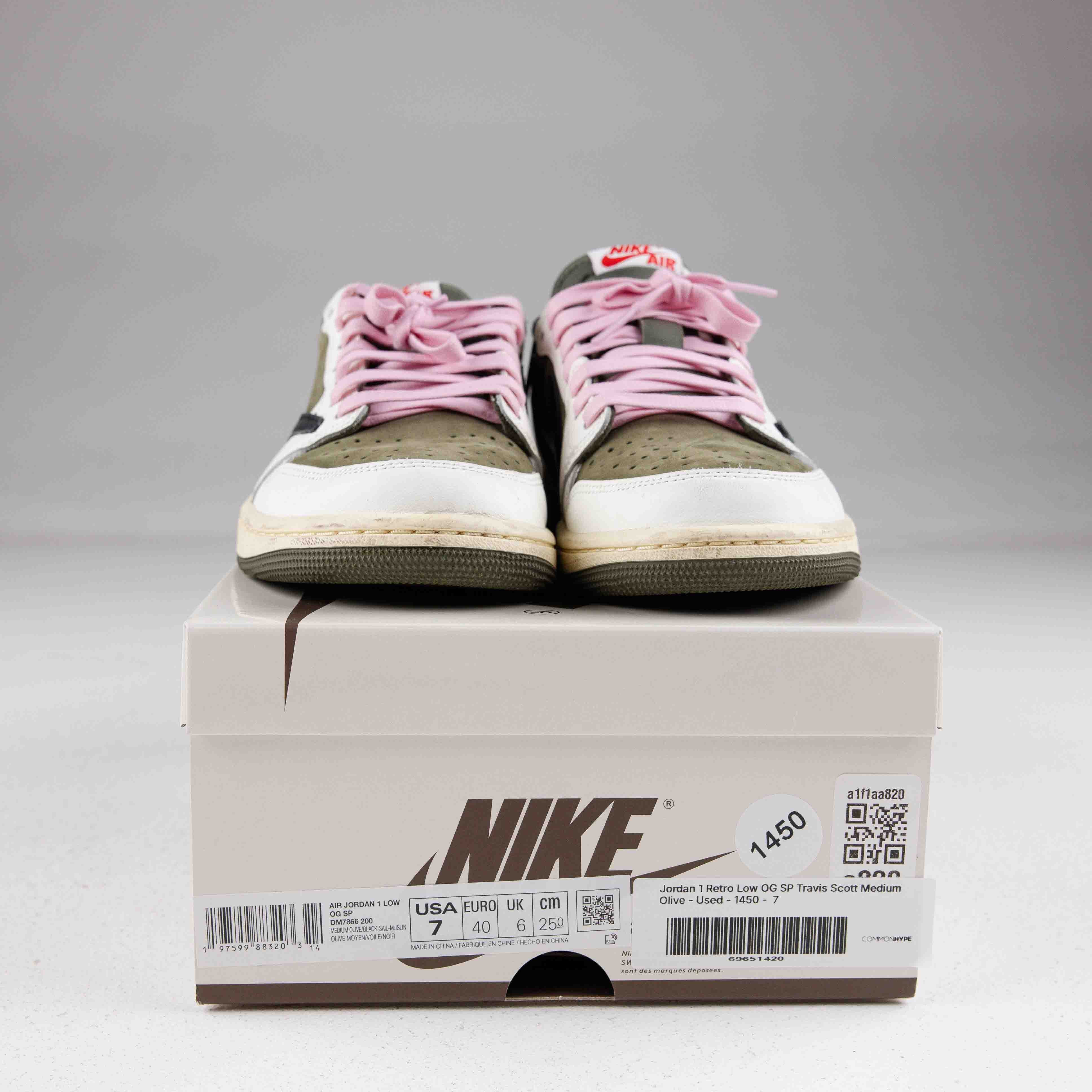 Jordan 1 Retro Low OG SP Travis Scott Medium Olive - Used - 1450
