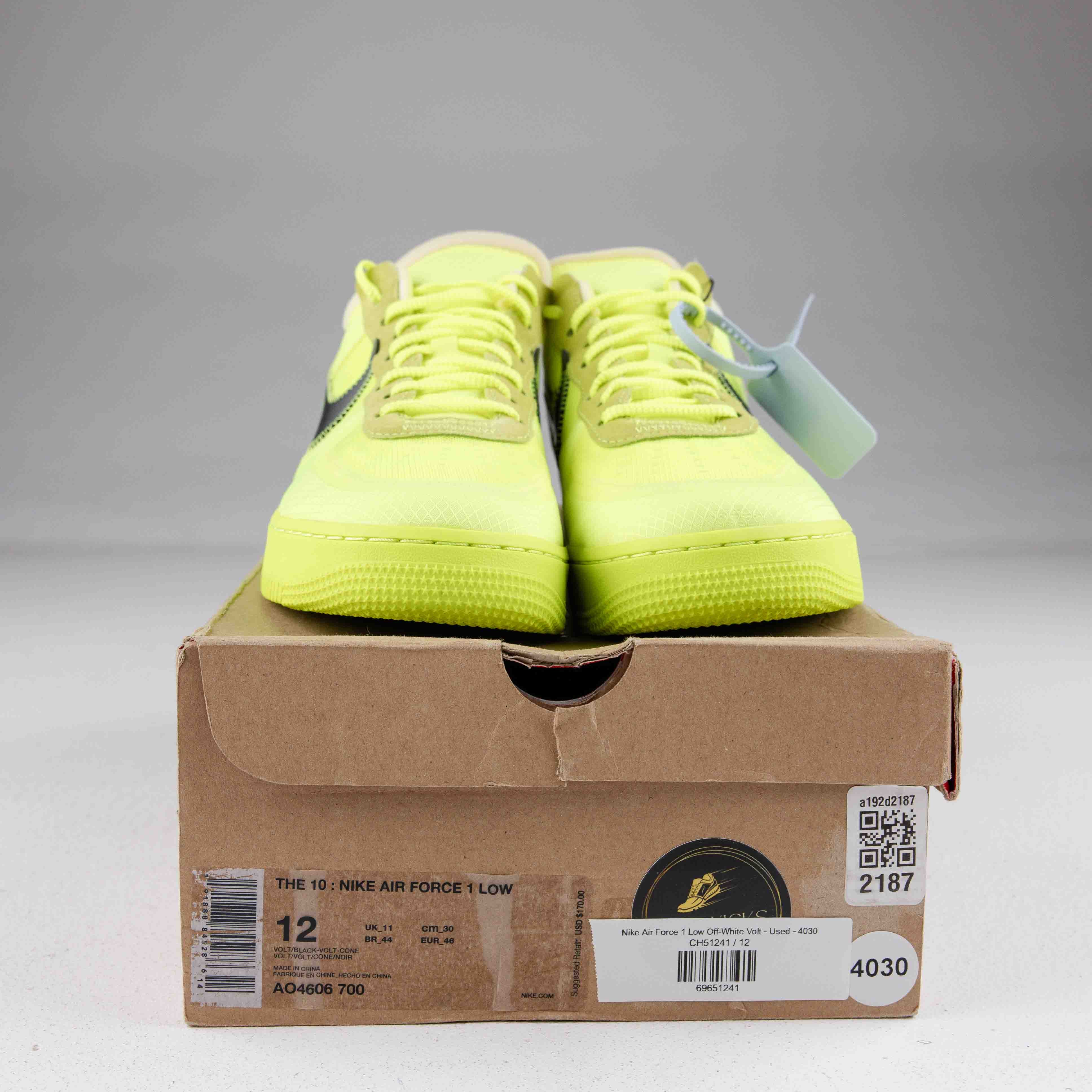 Nike Air Force 1 Low Off-White Volt - Used - 4030
