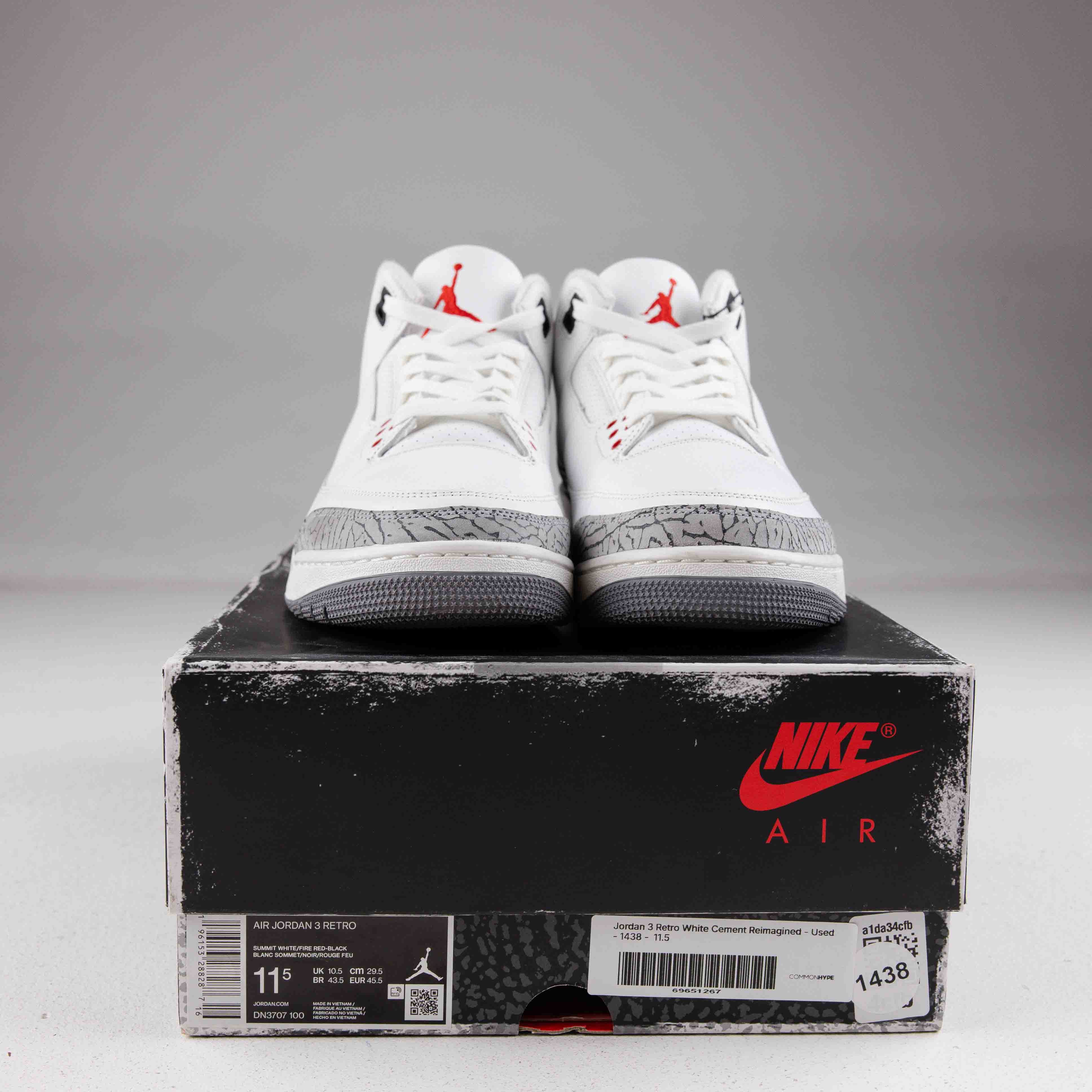 Jordan 3 Retro White Cement Reimagined - Used - 1438