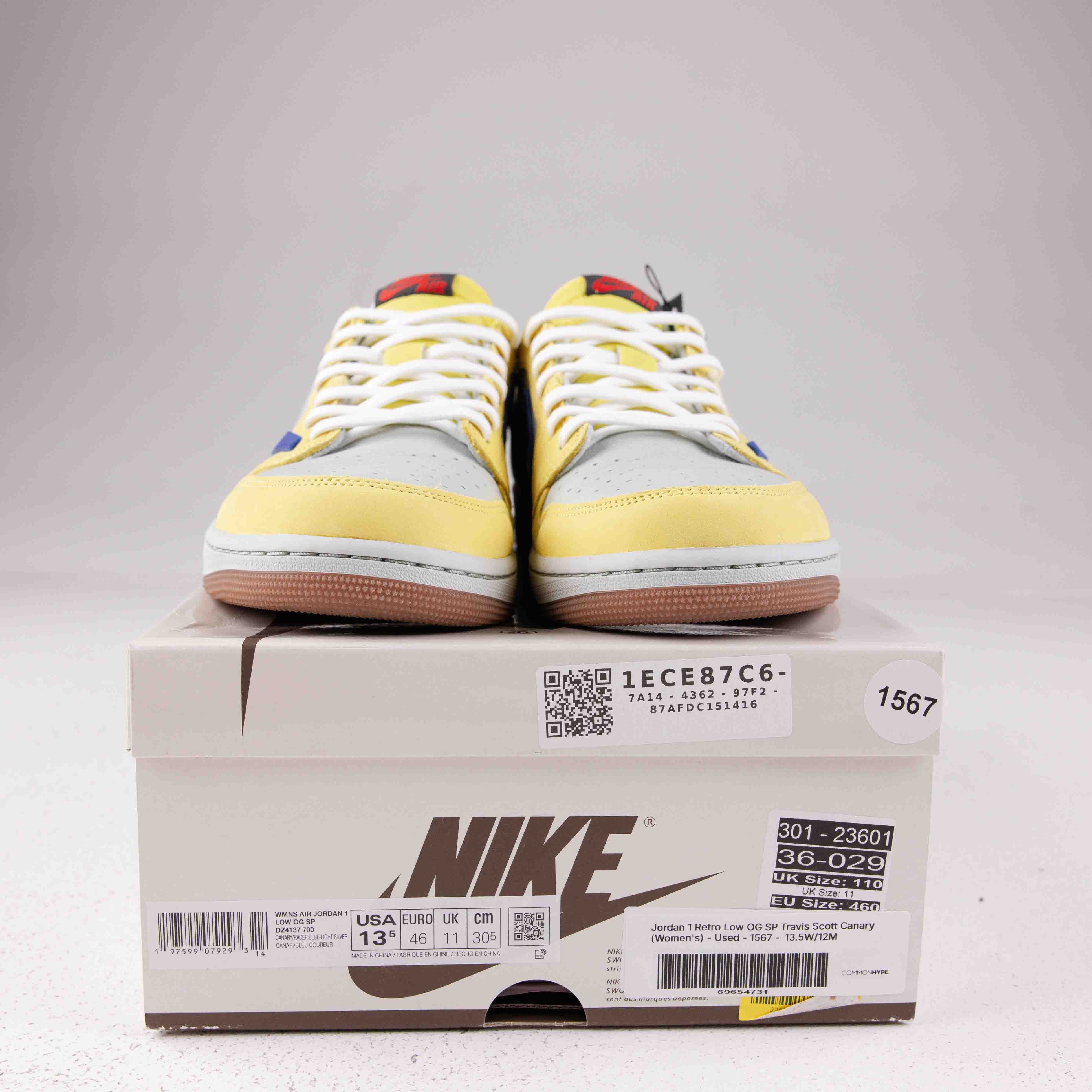 Jordan 1 Retro Low OG SP Travis Scott Canary (Women's) - Used - 1567 - Common Hype
