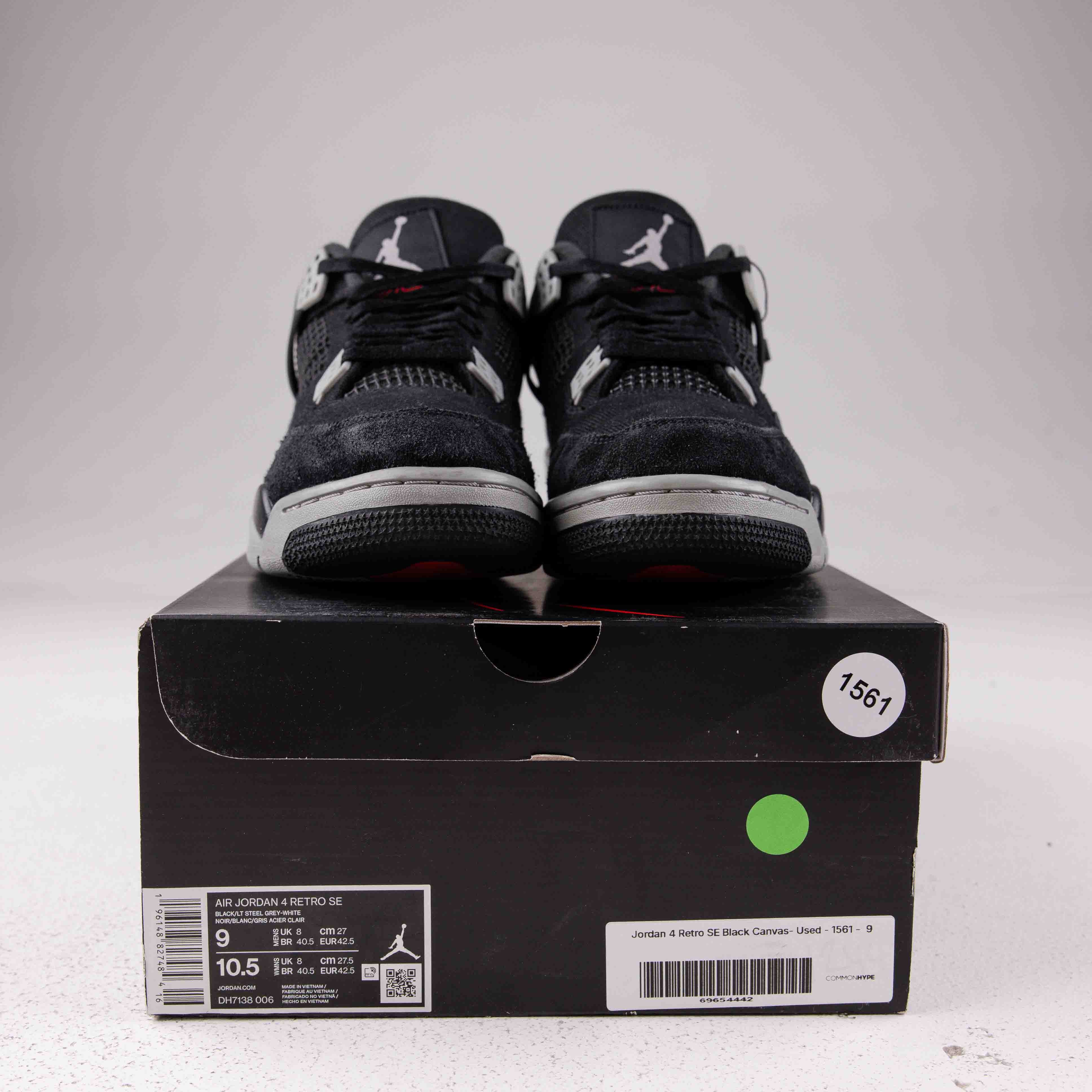 Jordan 4 Retro SE Black Canvas- Used - 1561 - Common Hype