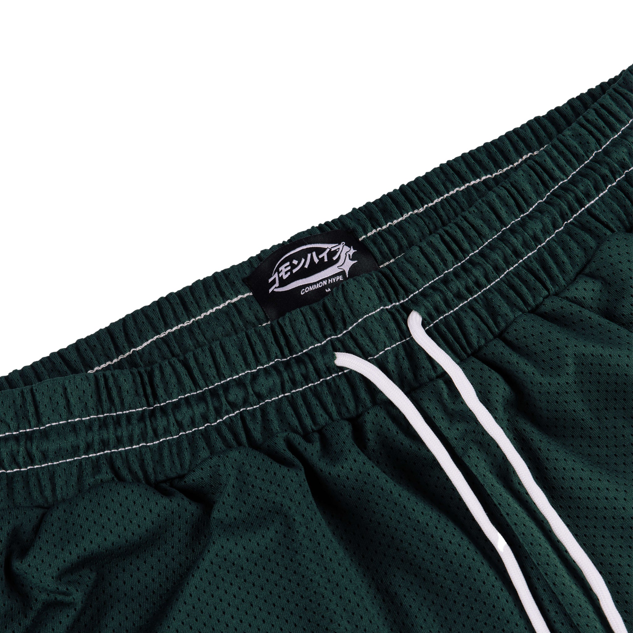 Contrast Tipped Track Sweat Shorts in Goalie Green/milk